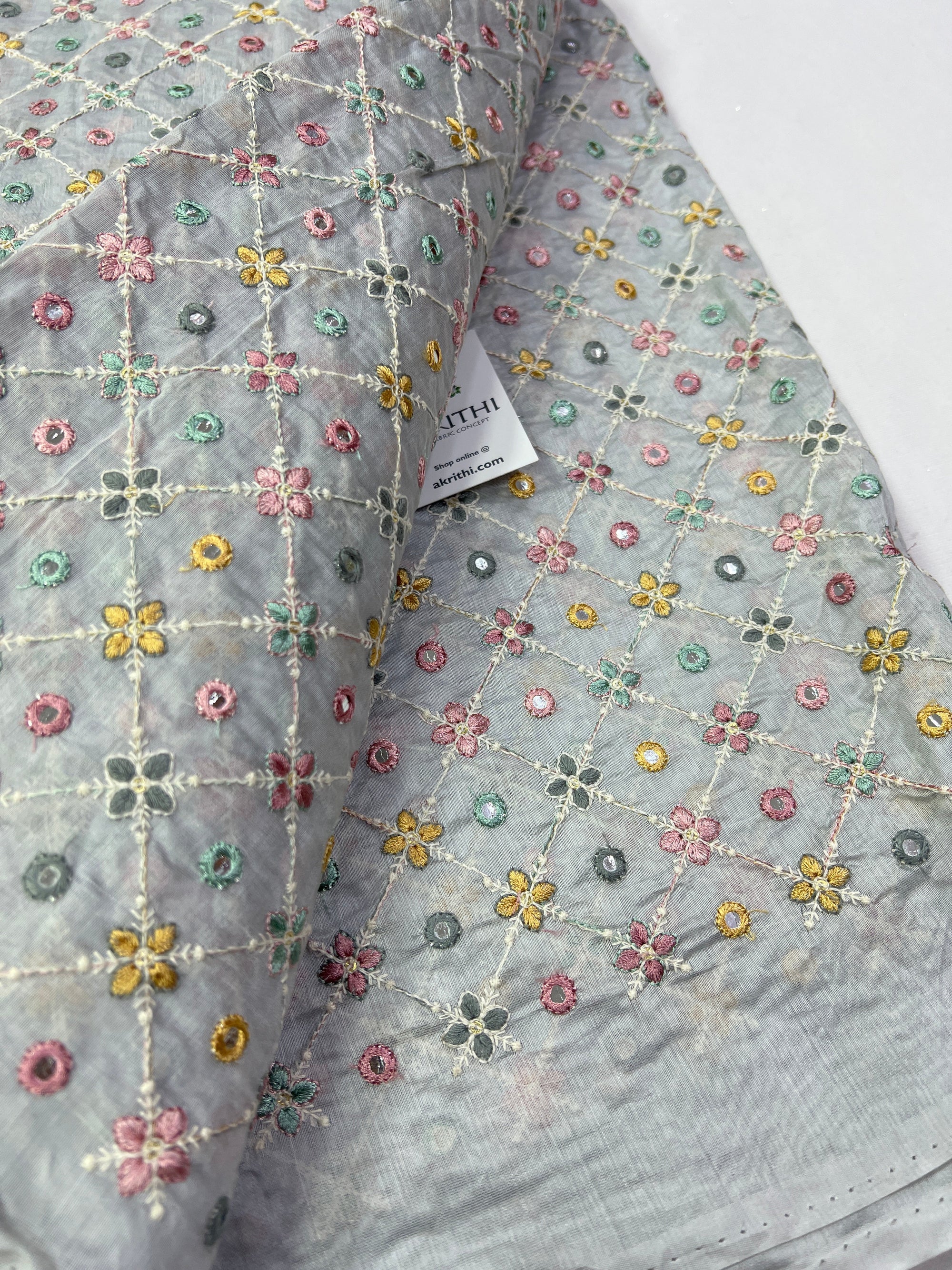 Embroidery on chanderi fabric