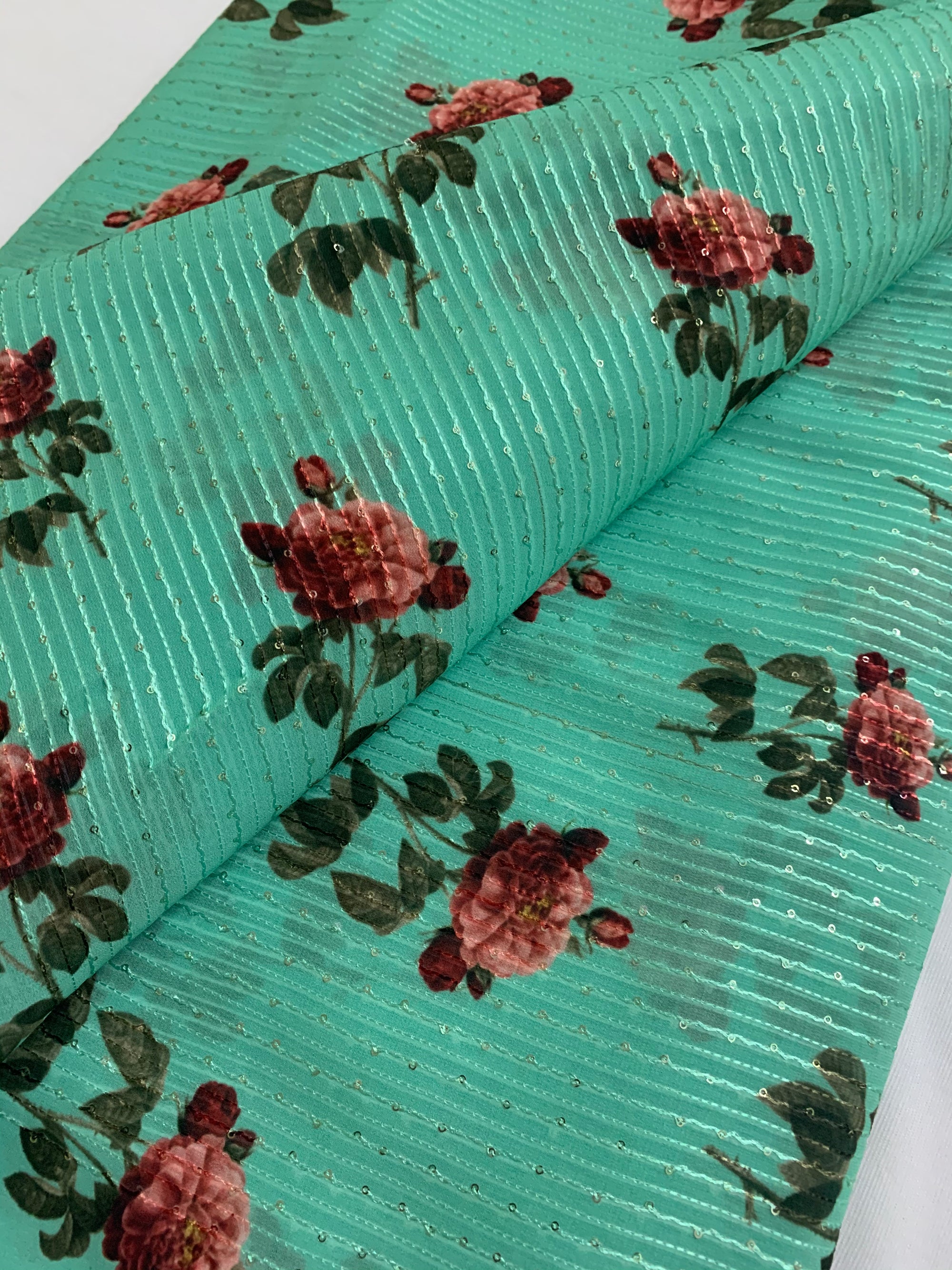 Embroidery on georgette saree