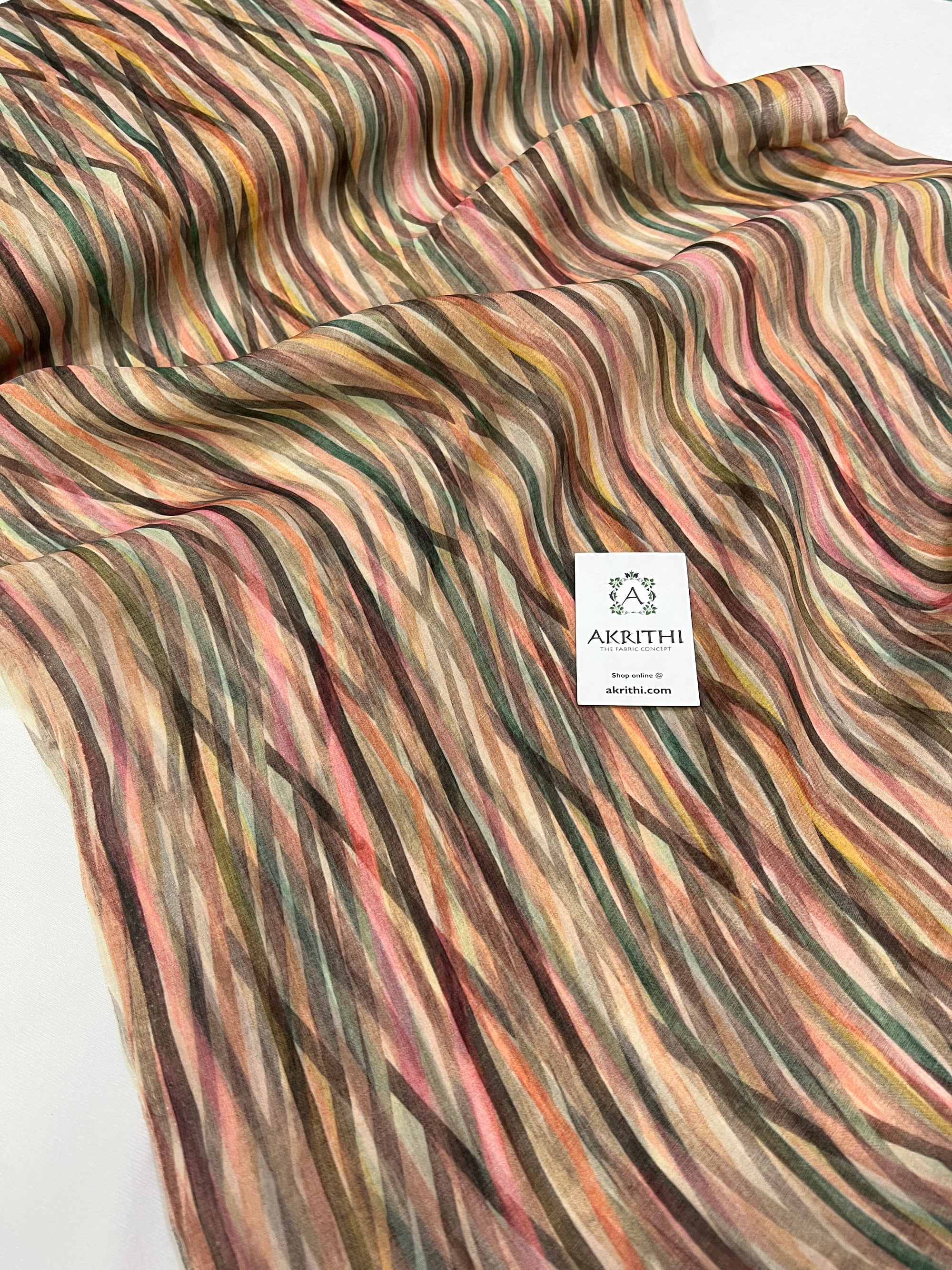 Printed pure organza fabric