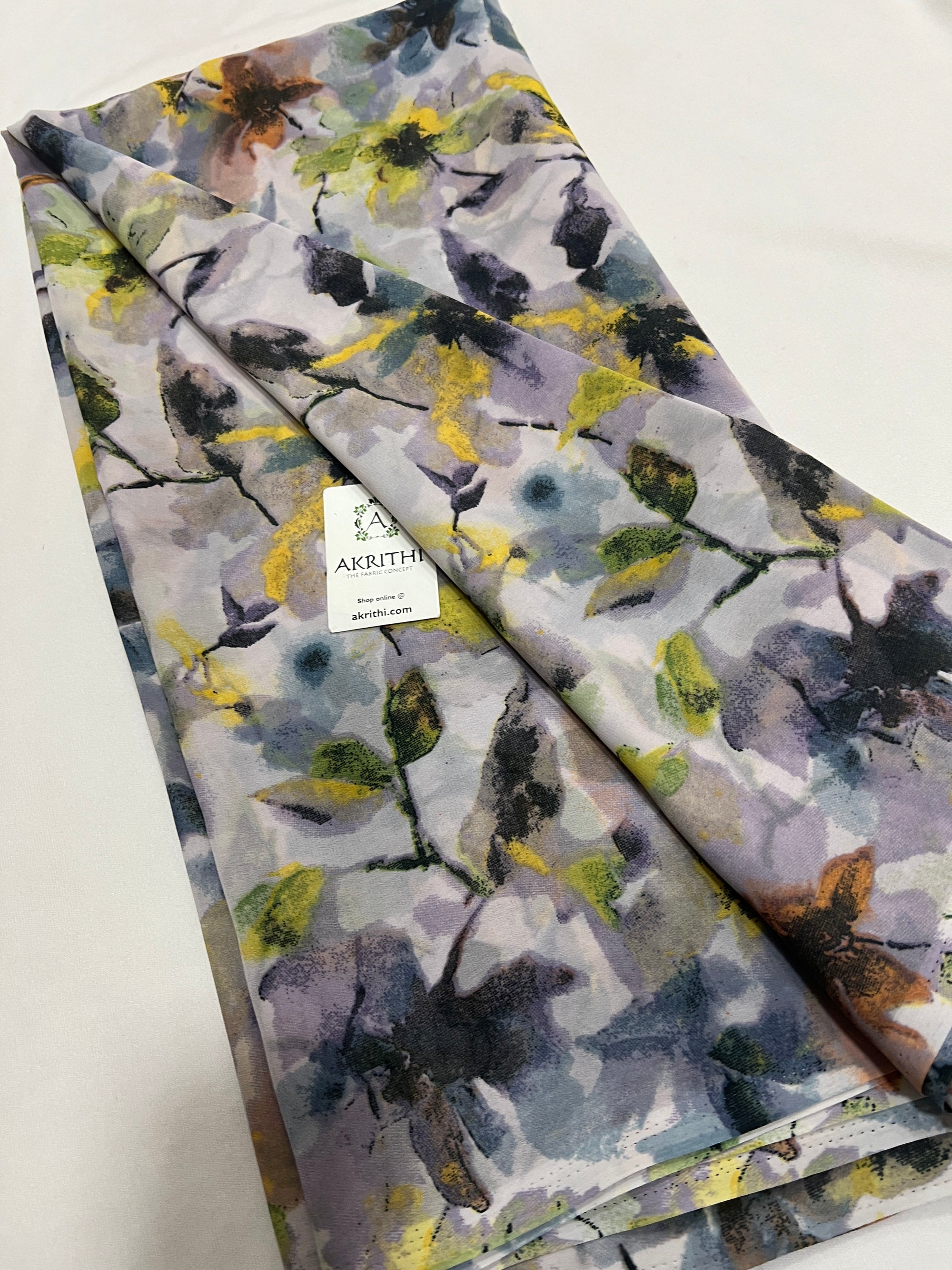 Digital floral printed georgette fabric