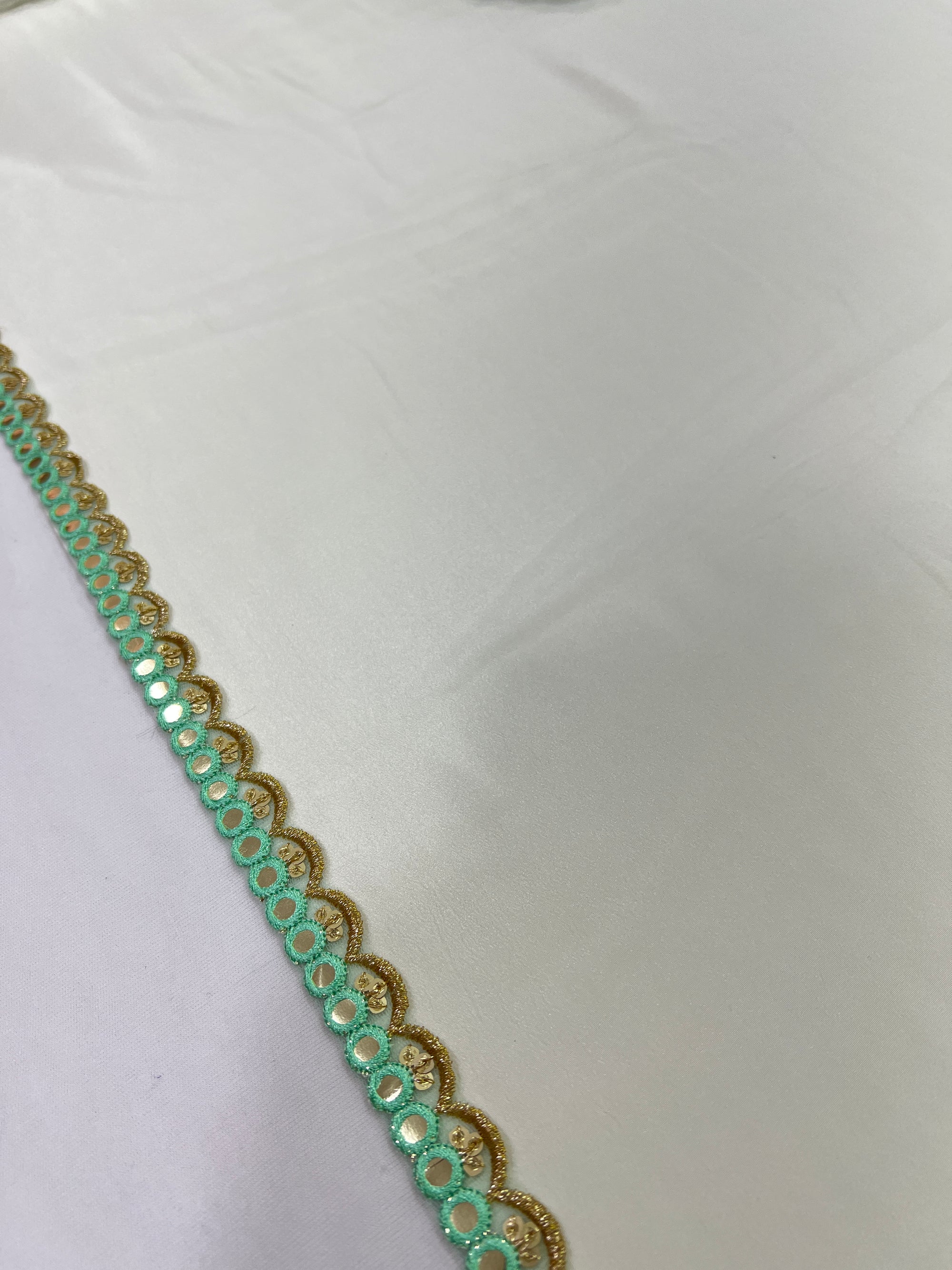 Off white crepe saree with lace