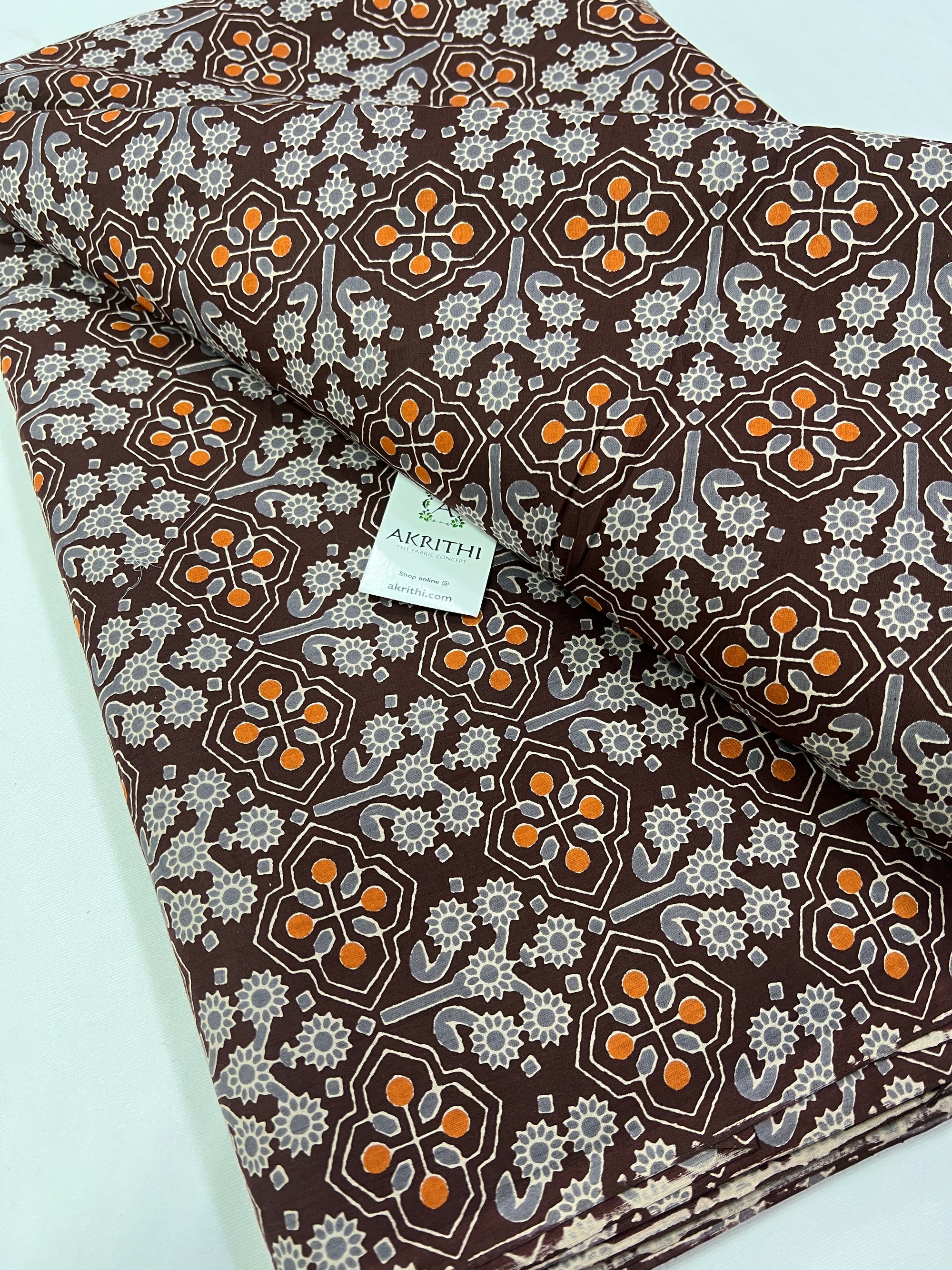 Ajrakh Printed pure cotton fabric