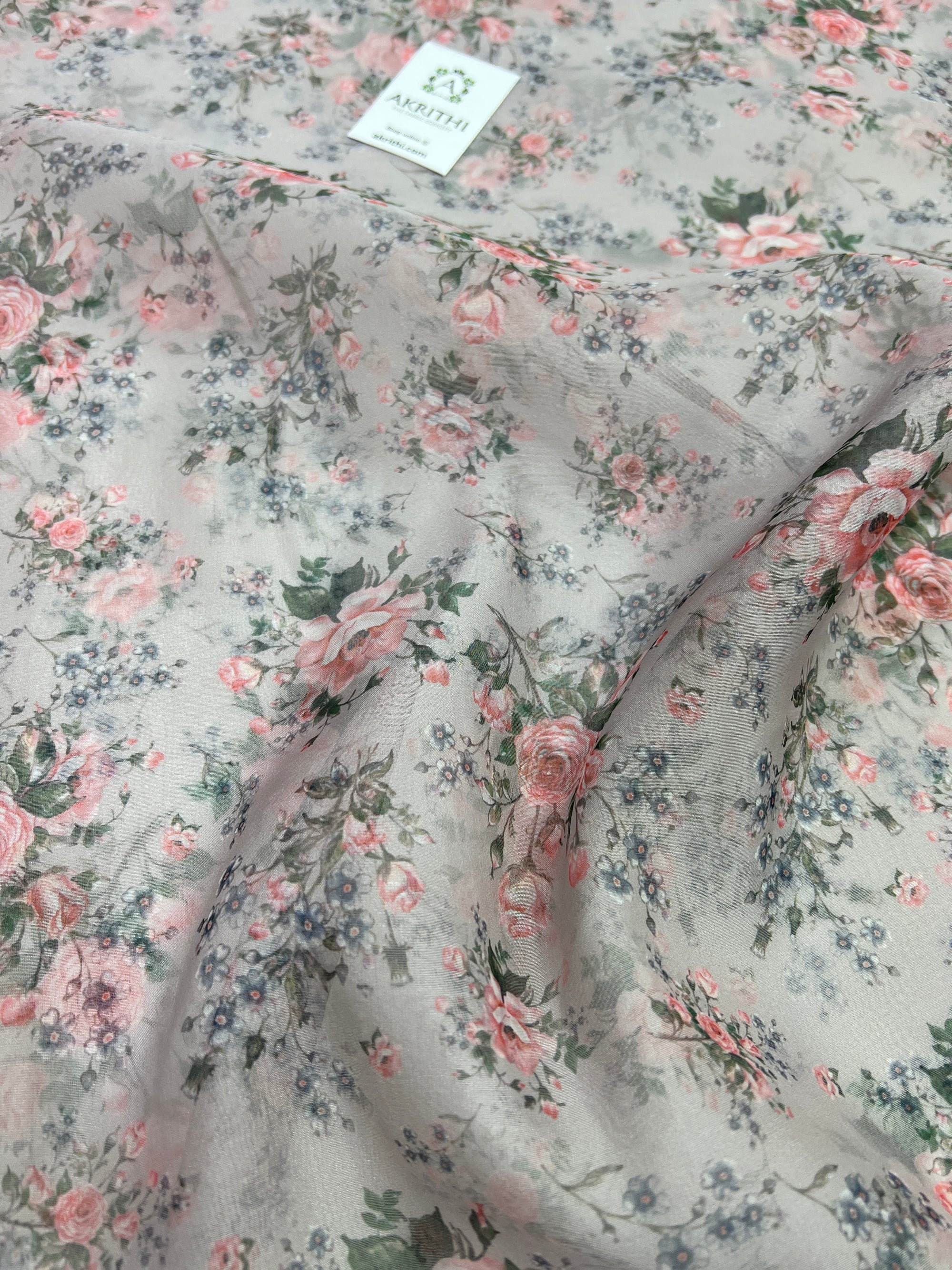 Digital floral Printed organza fabric