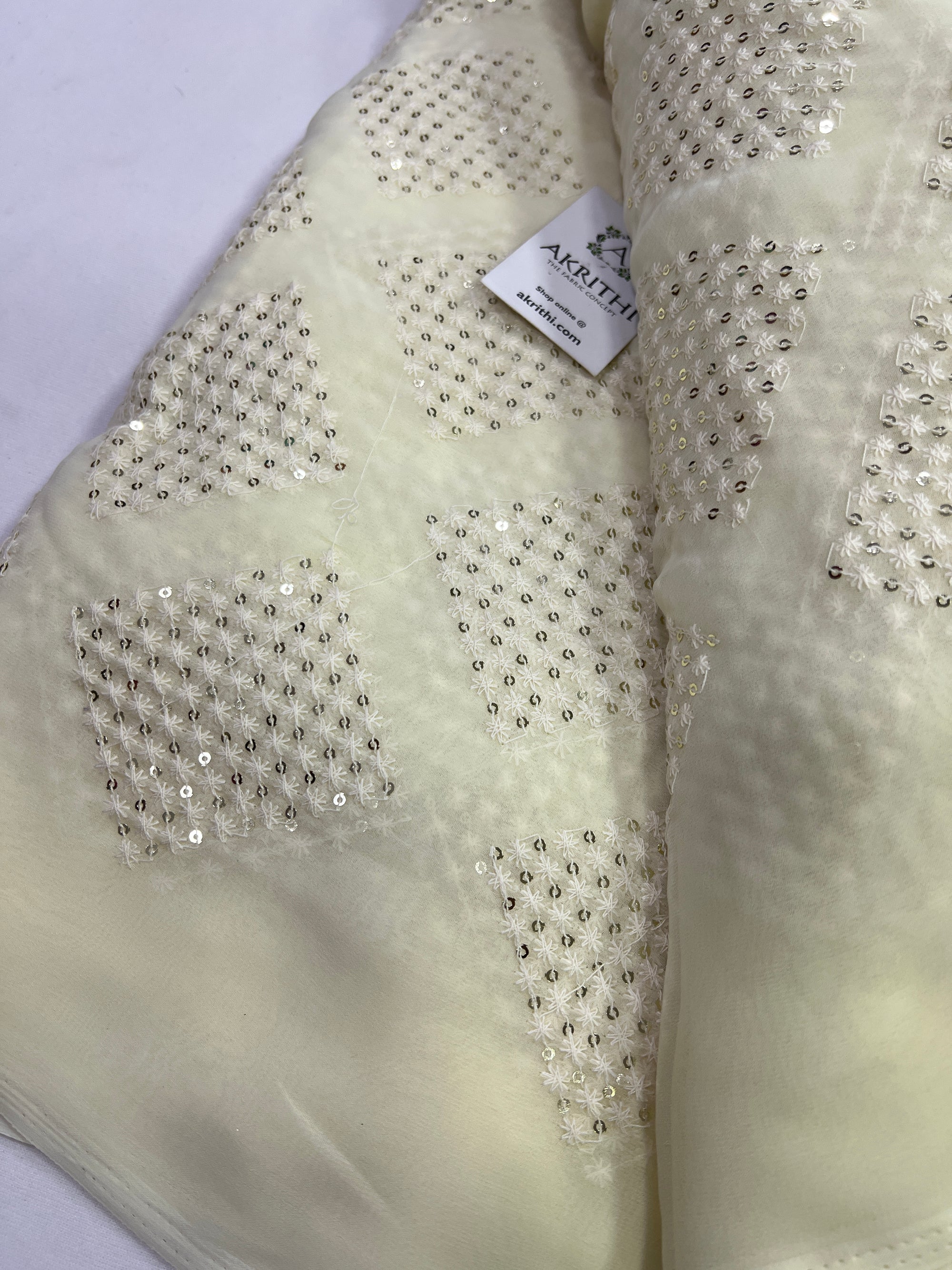 Embroidery on georgette fabric