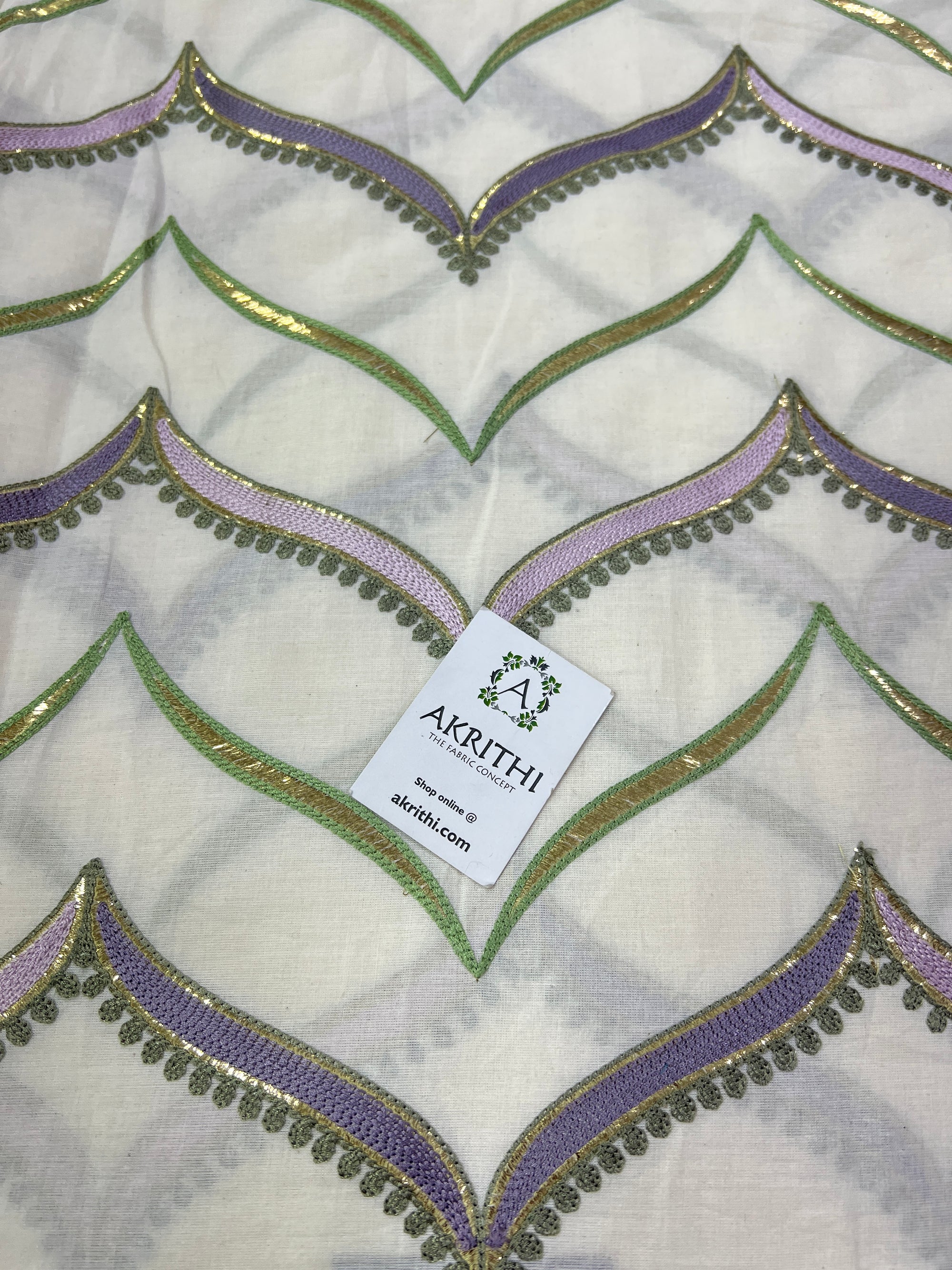 Pure Cotton embroidered fabric