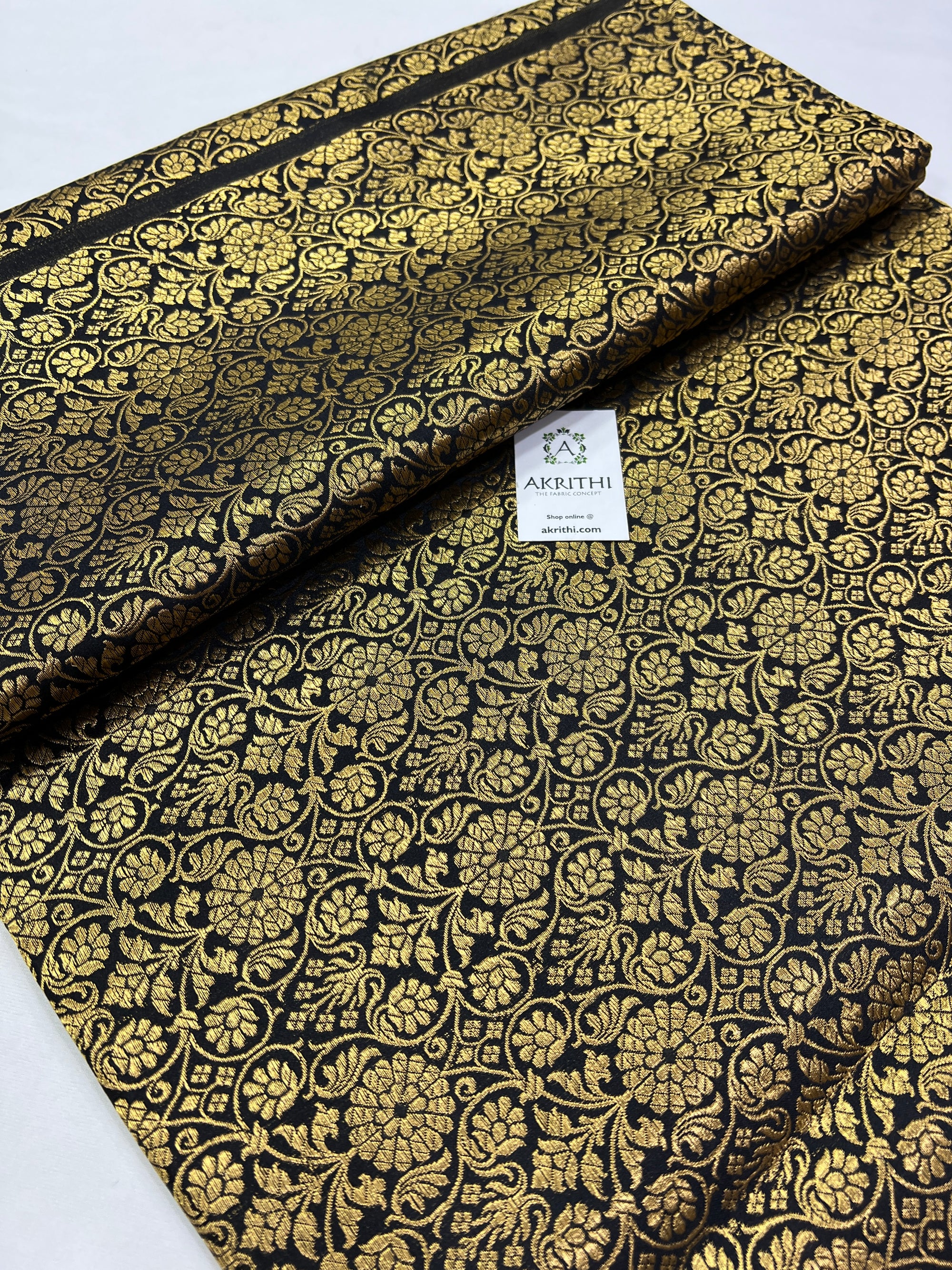 Banarasi brocade fabric black