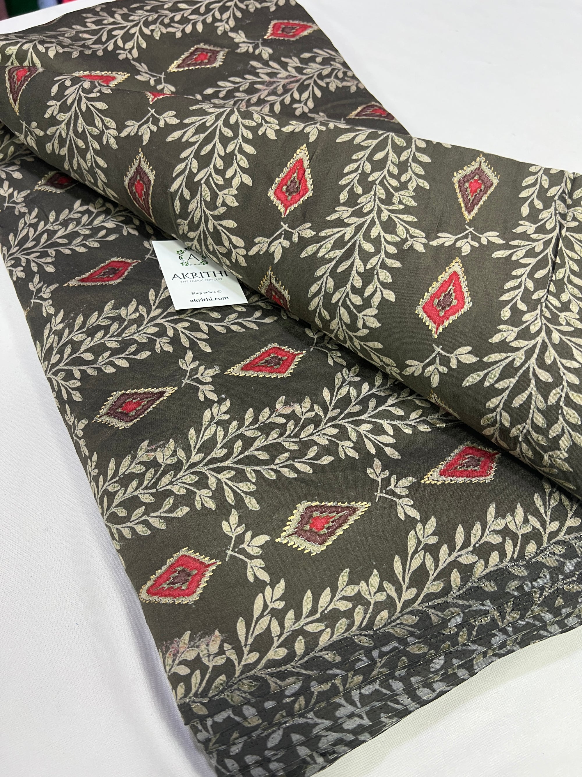 Digital printed silk fabric