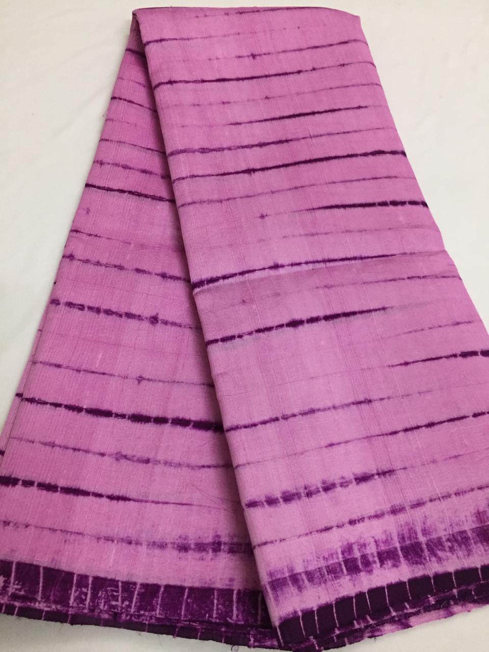 Tie and dye pure raw silk saree