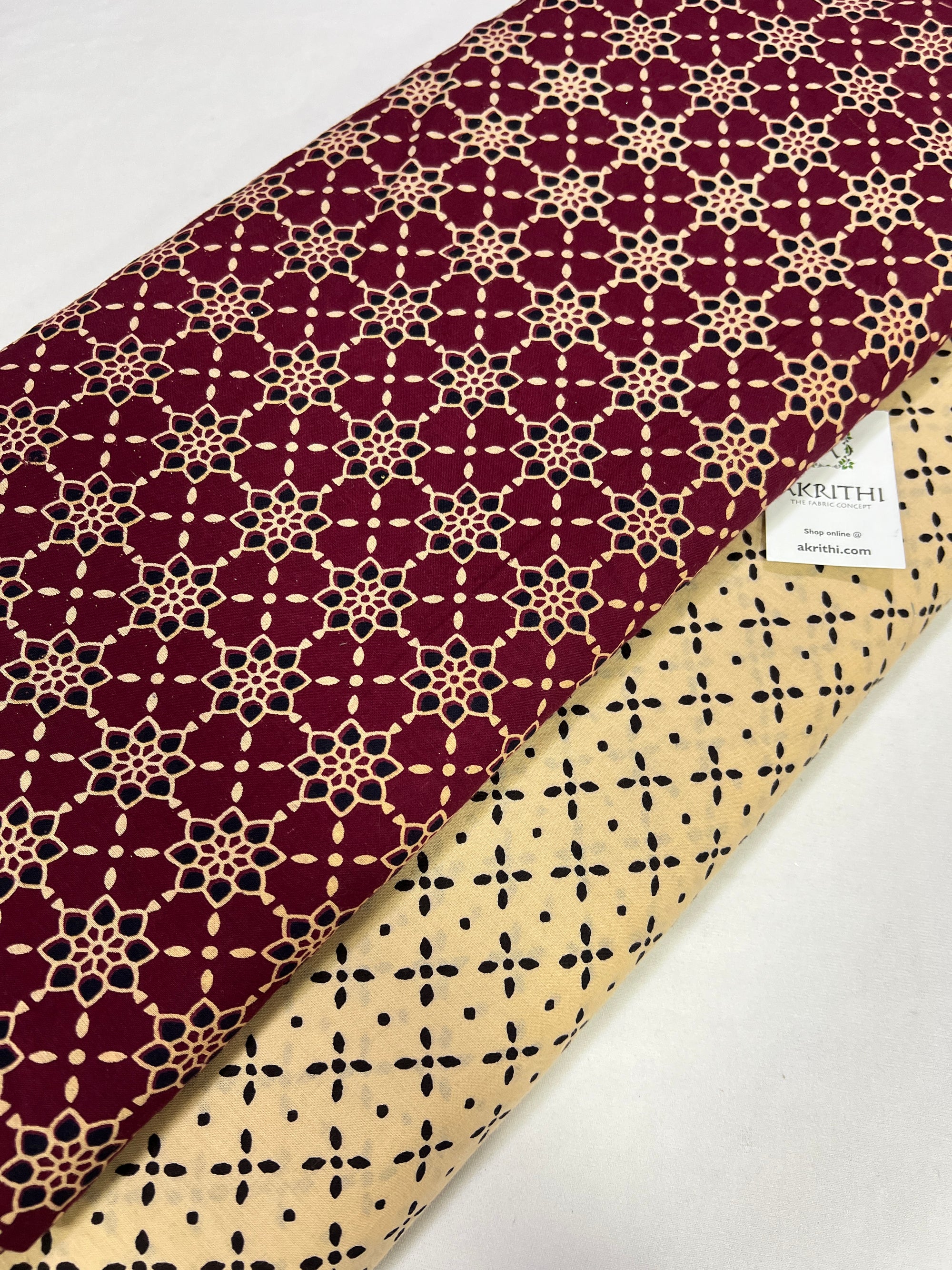Pure ajrakh cotton salwar suit