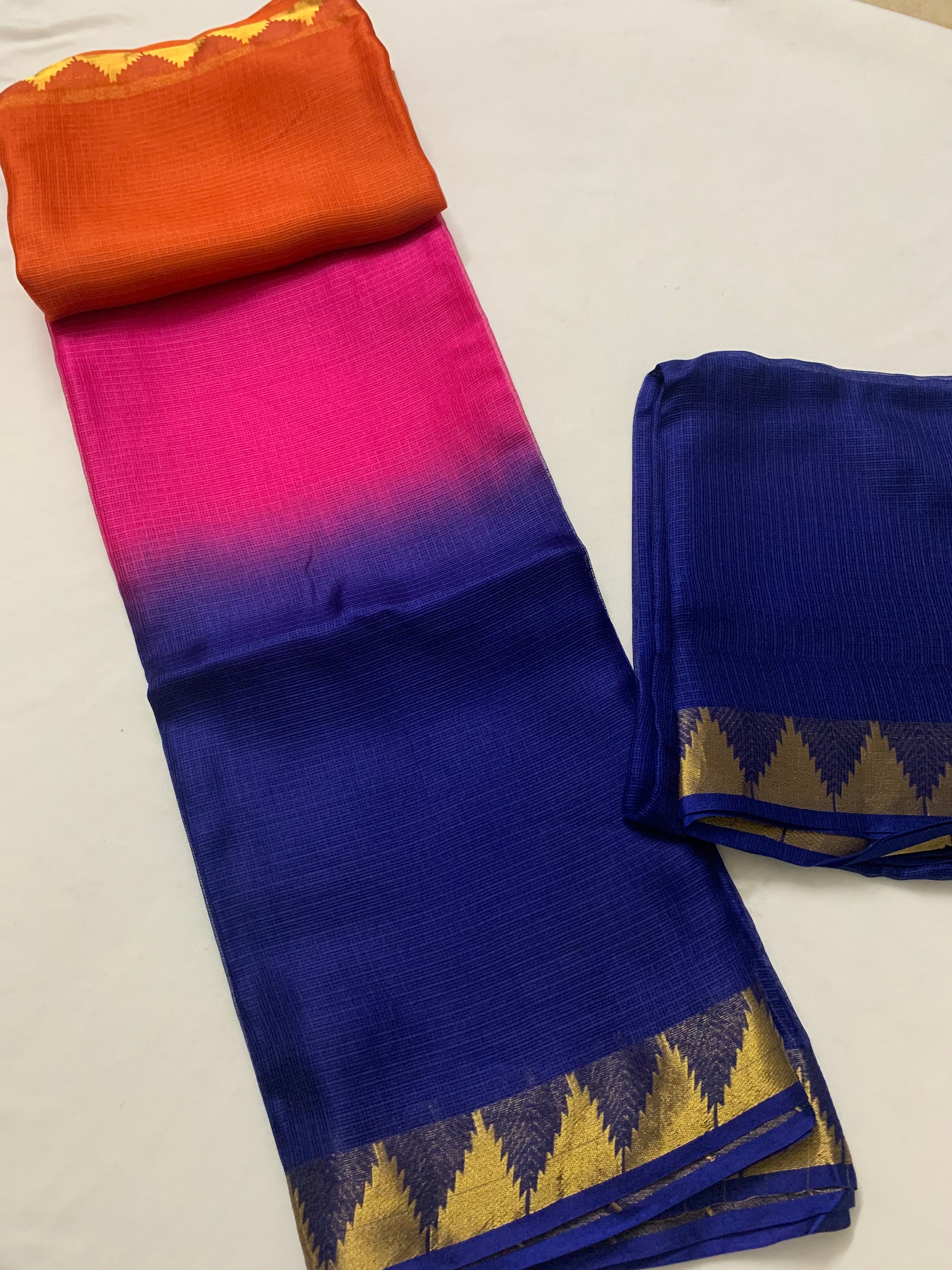 Pure kota silk saree with temple border