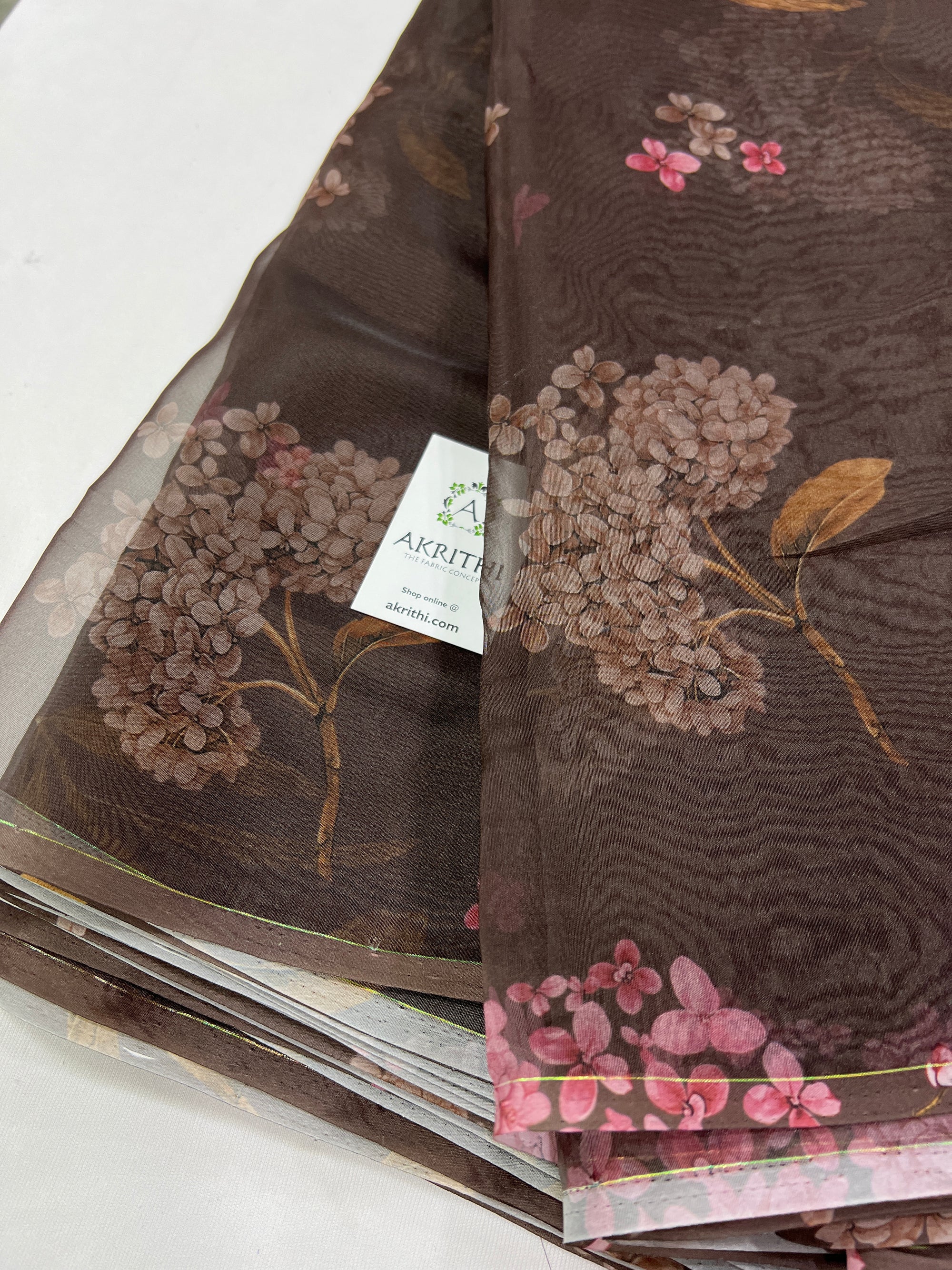 Digital floral Printed organza fabric