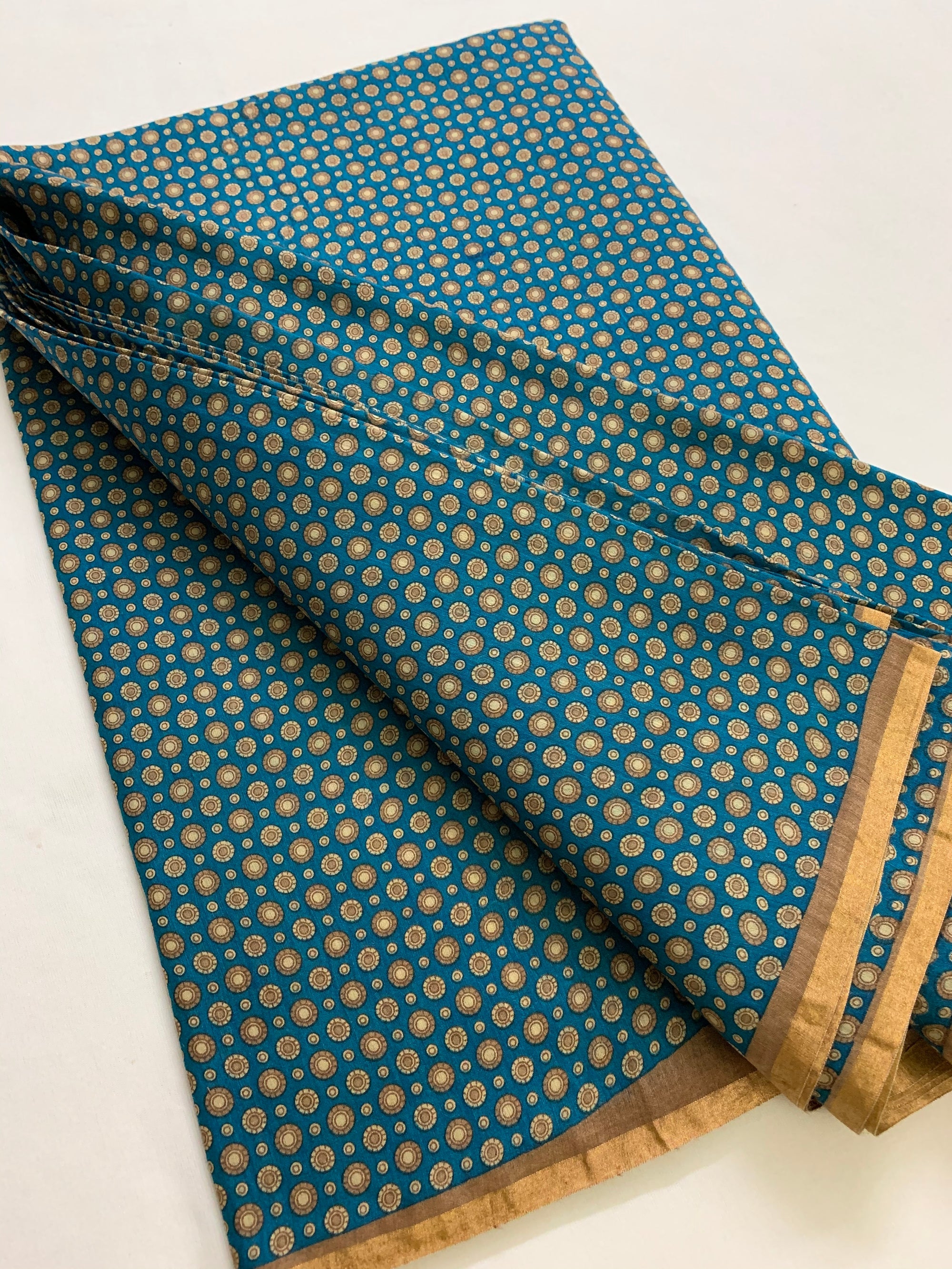 Printed handloom pure munga silk fabric