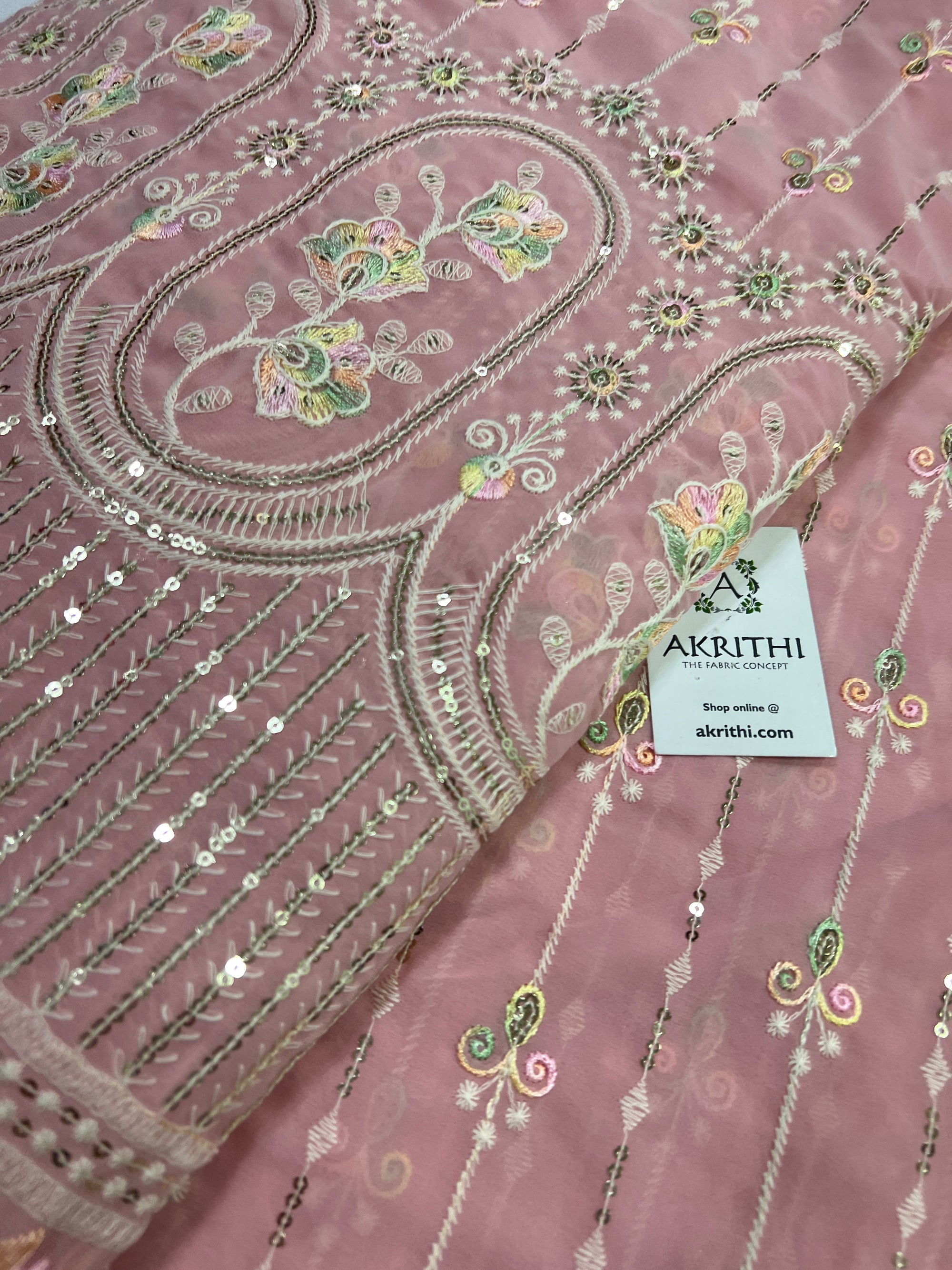 Embroidery on georgette fabric