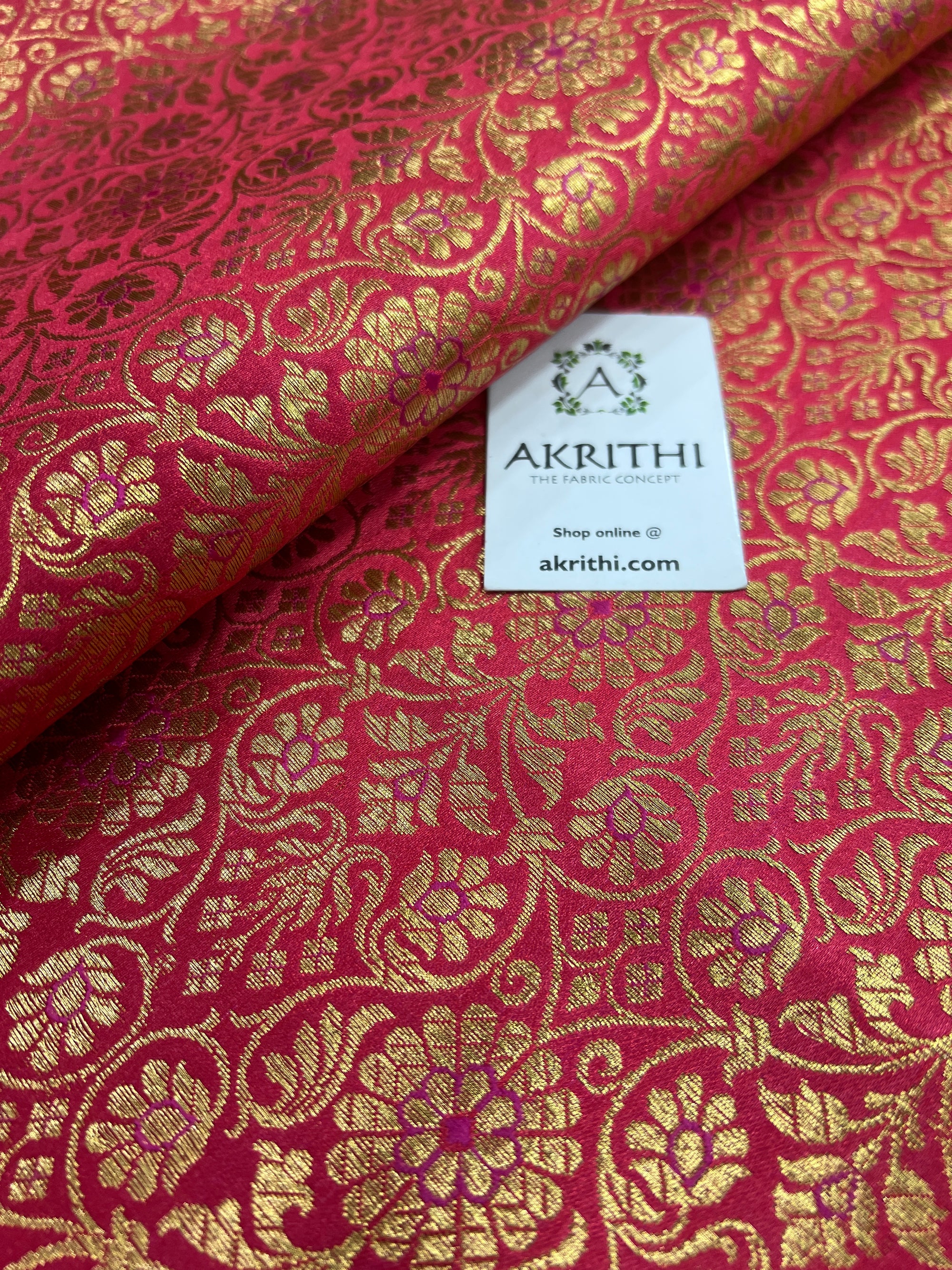 Banarasi brocade fabric pink