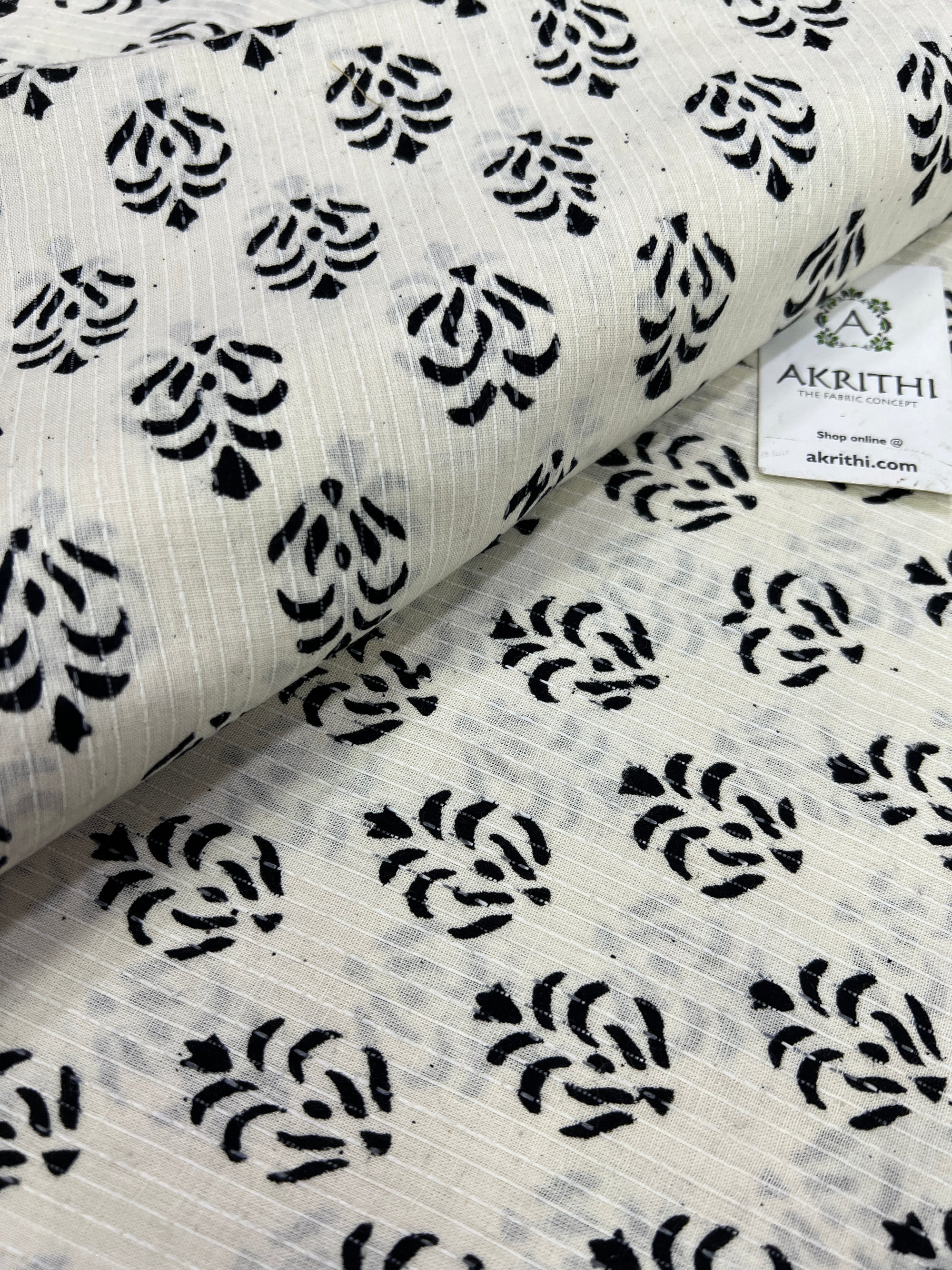 Kantha pure cotton fabric