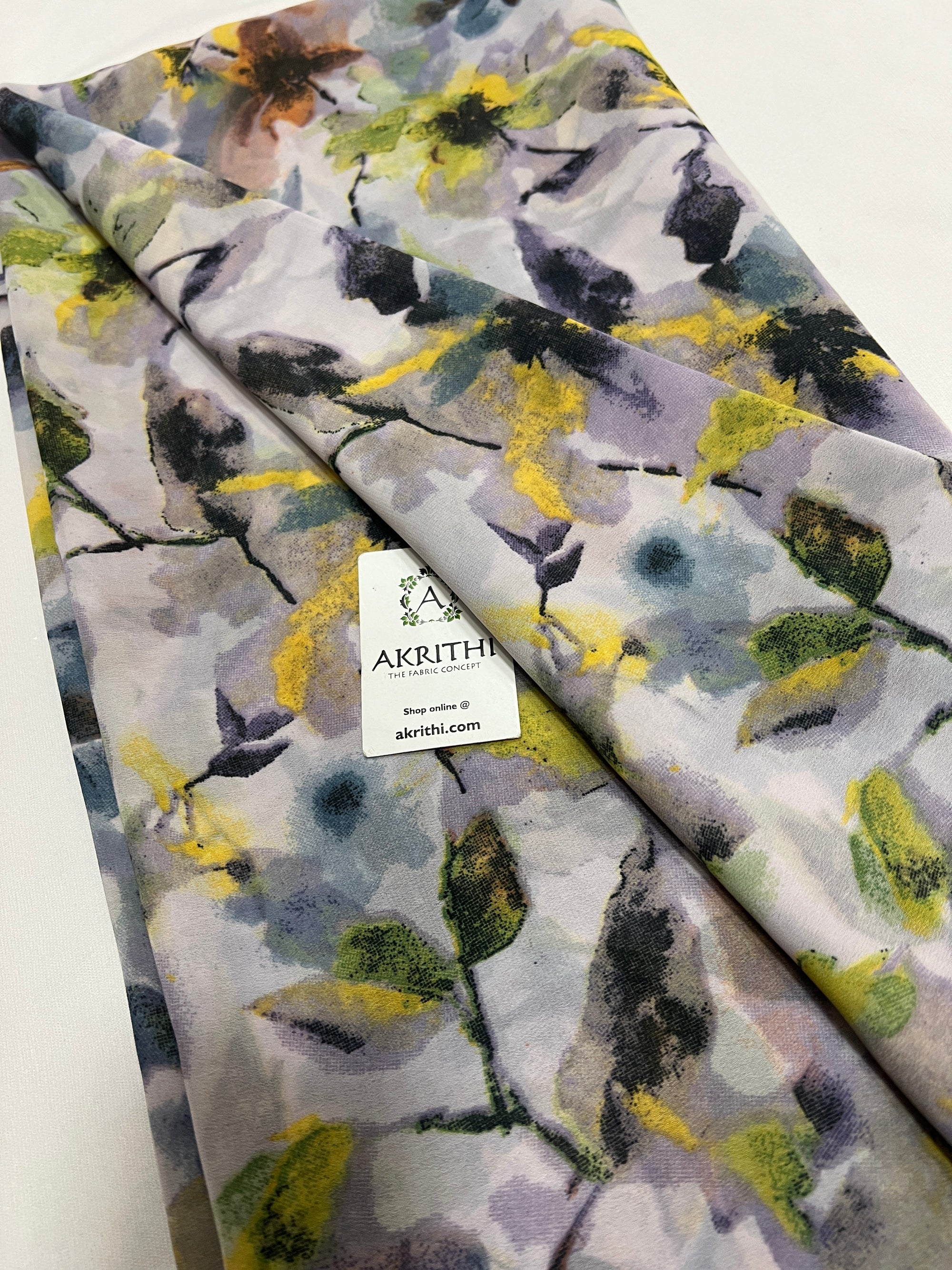 Digital floral printed georgette fabric