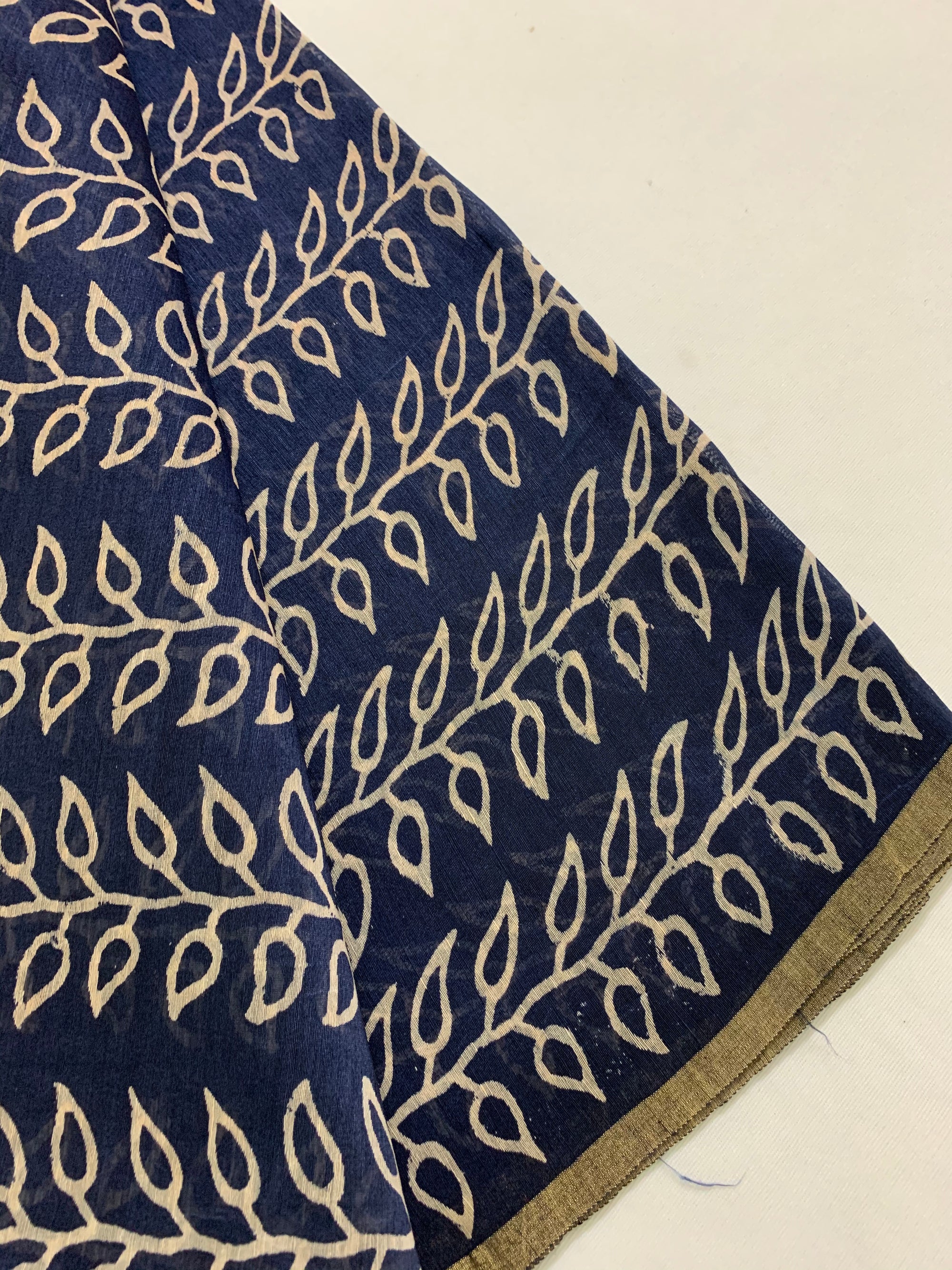 Handloom Printed pure linen silk fabric