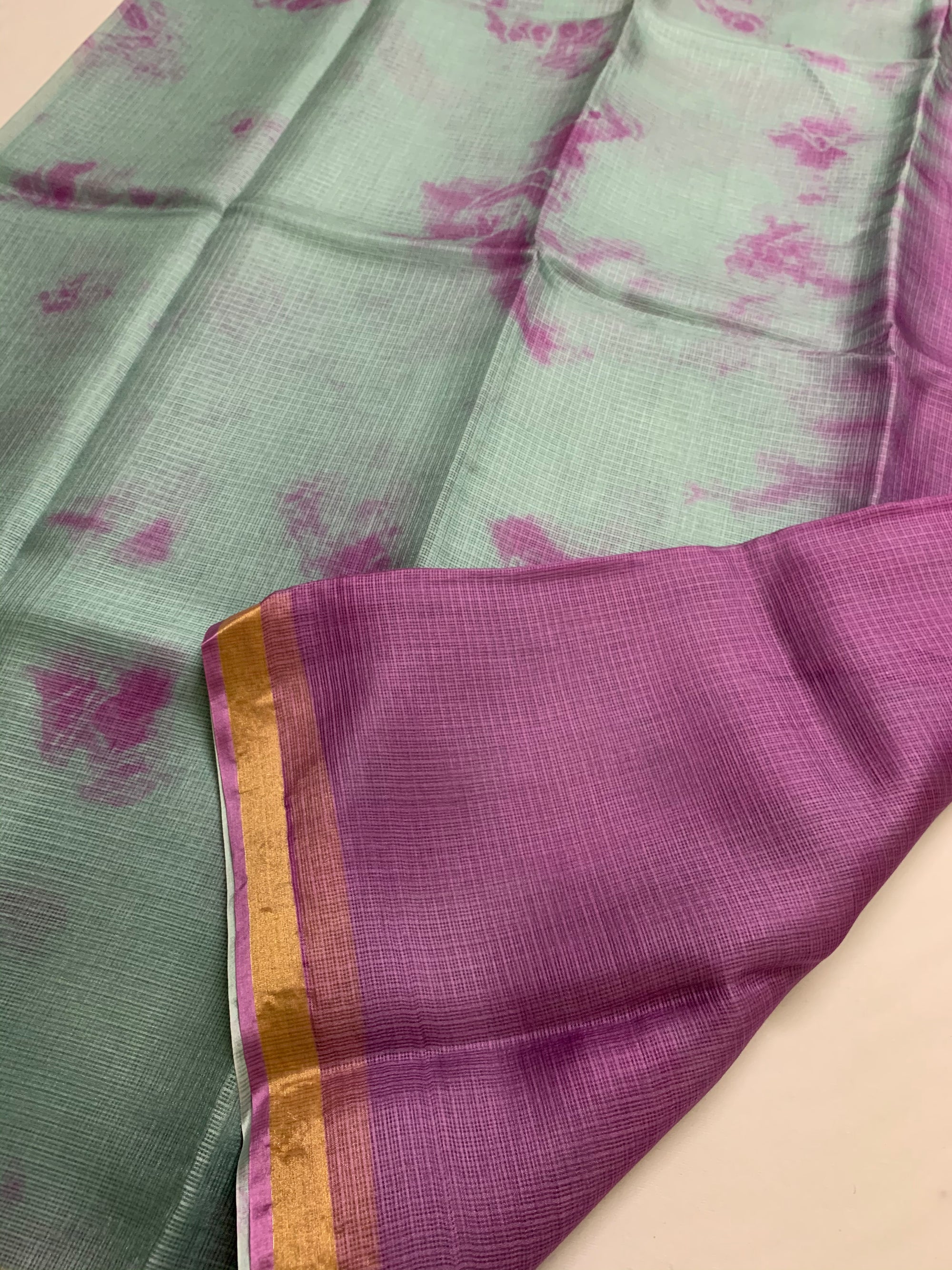 Tie and dye pure kota silk saree