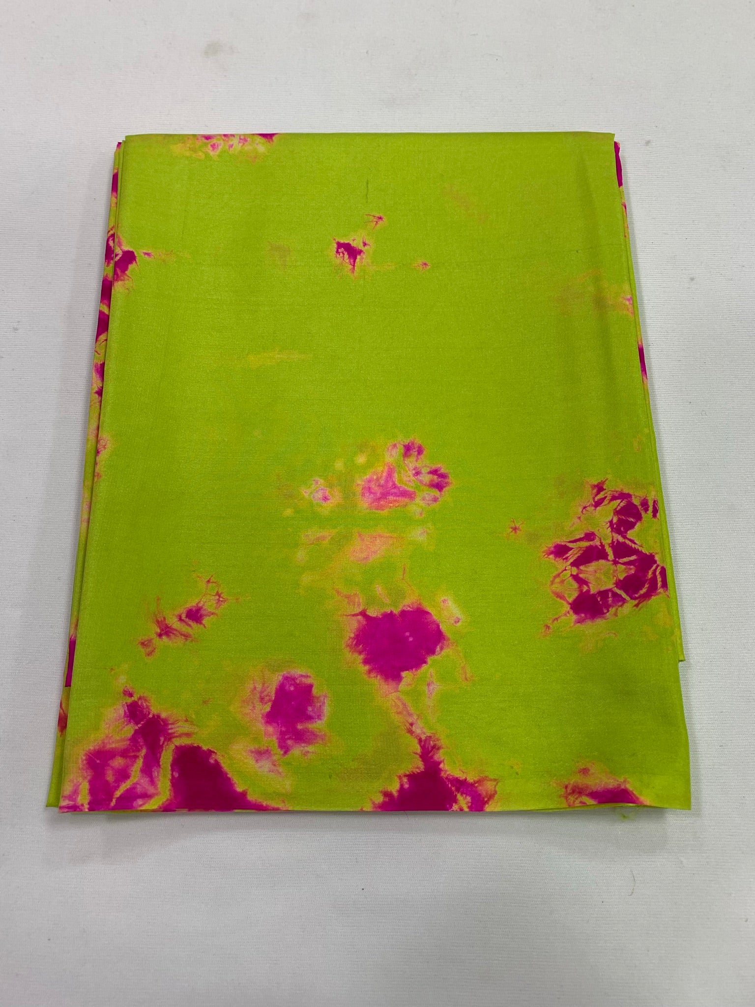 Shibori tie and dye pure soft silk fabric