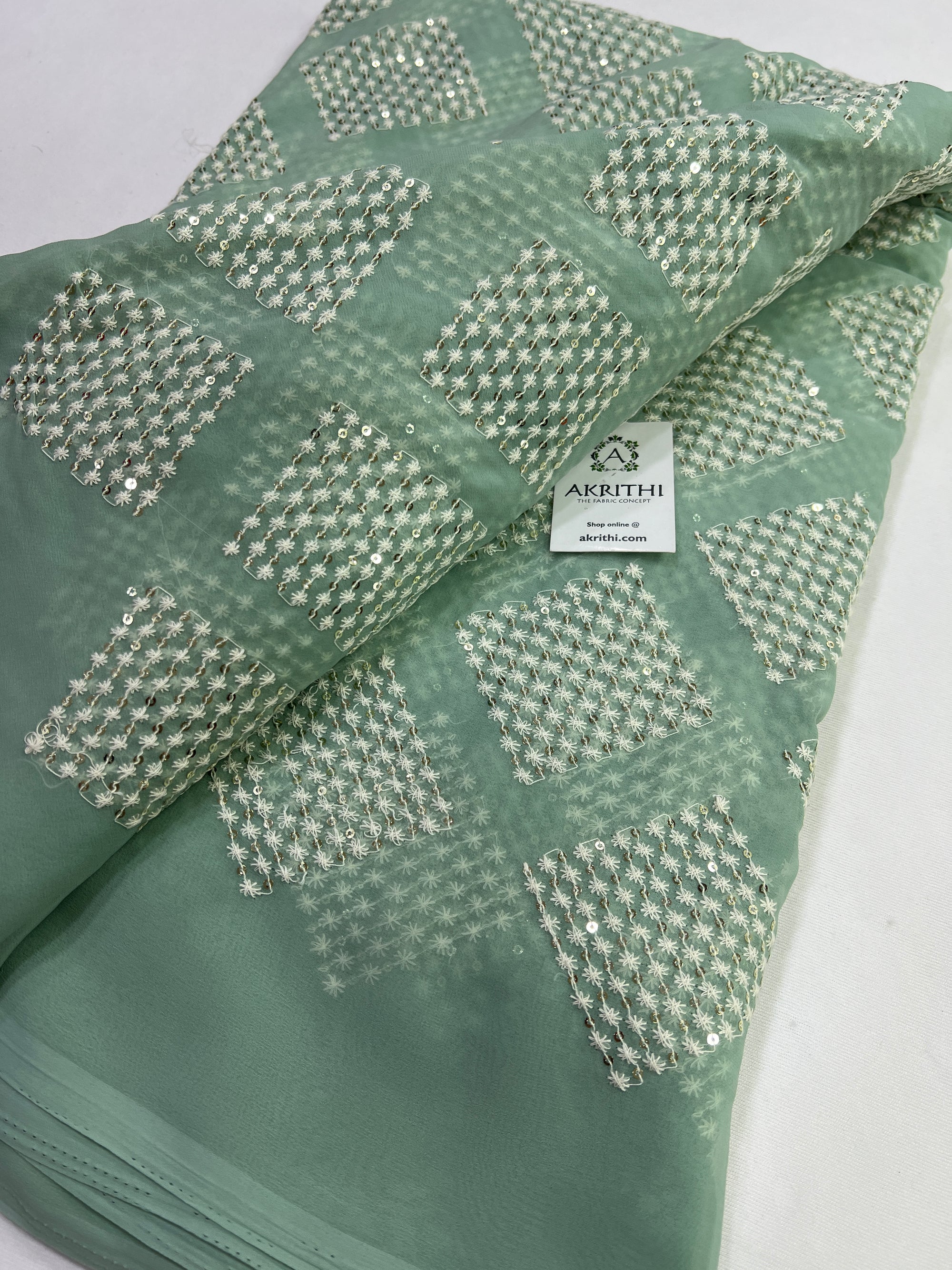 Embroidery on georgette fabric
