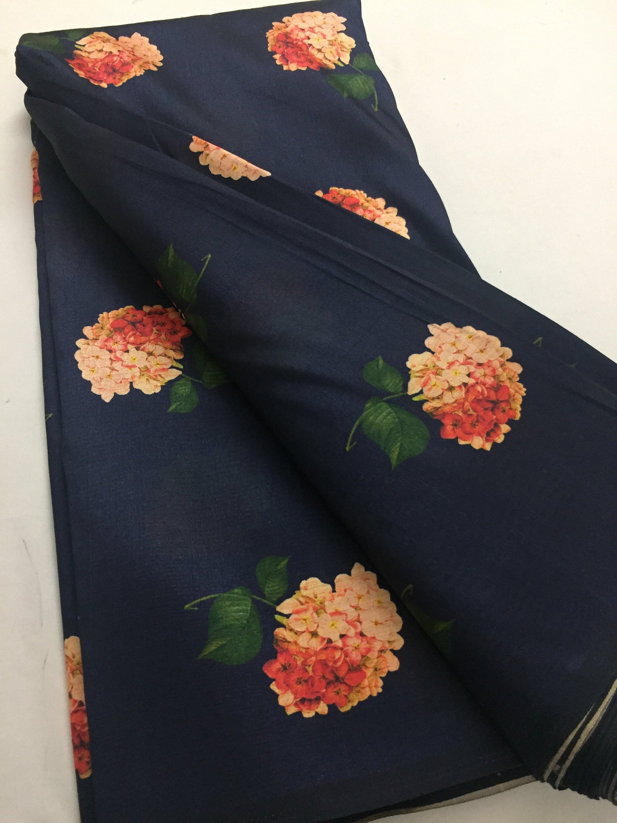 Printed silk fabric