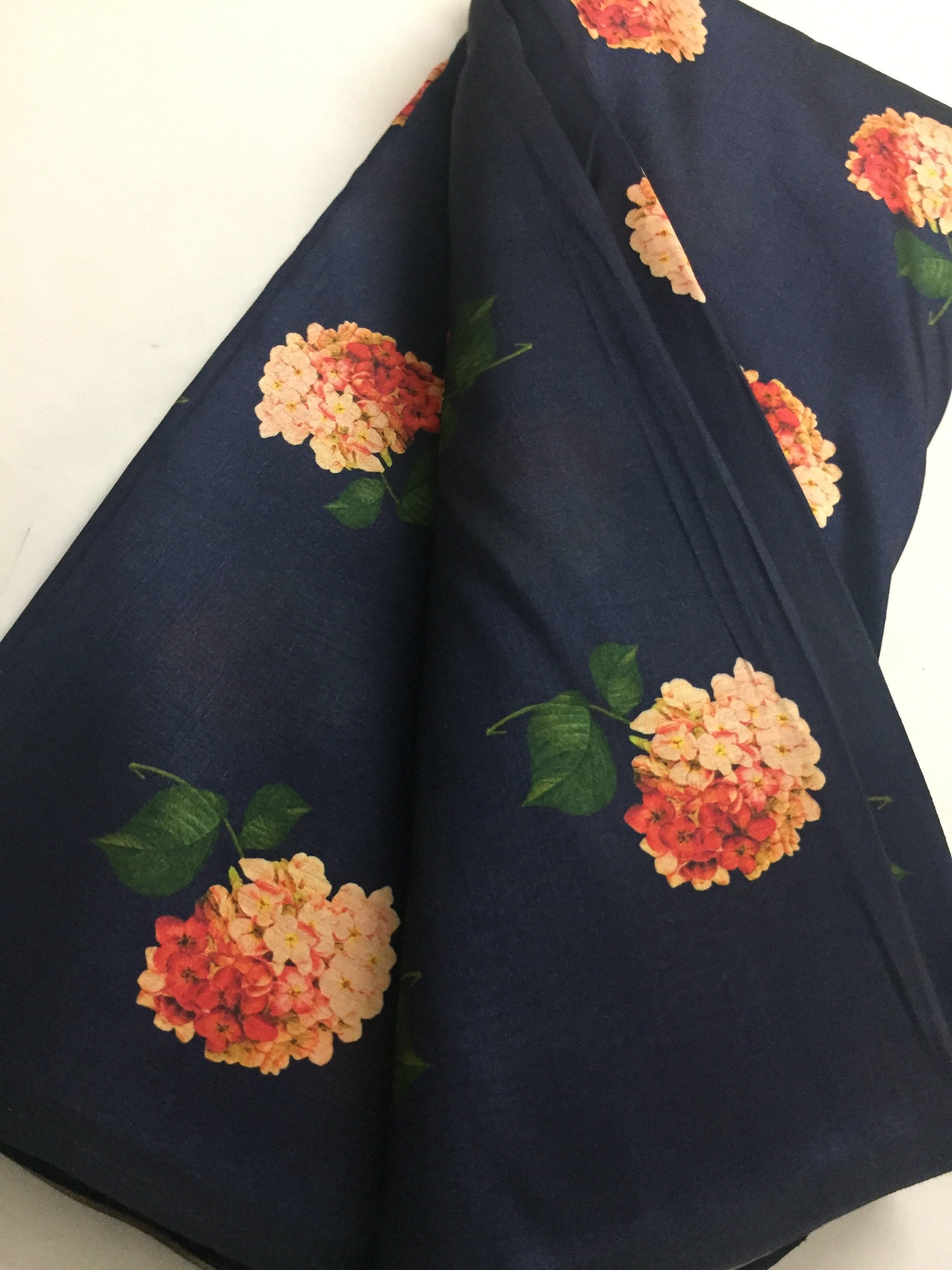 Printed silk fabric