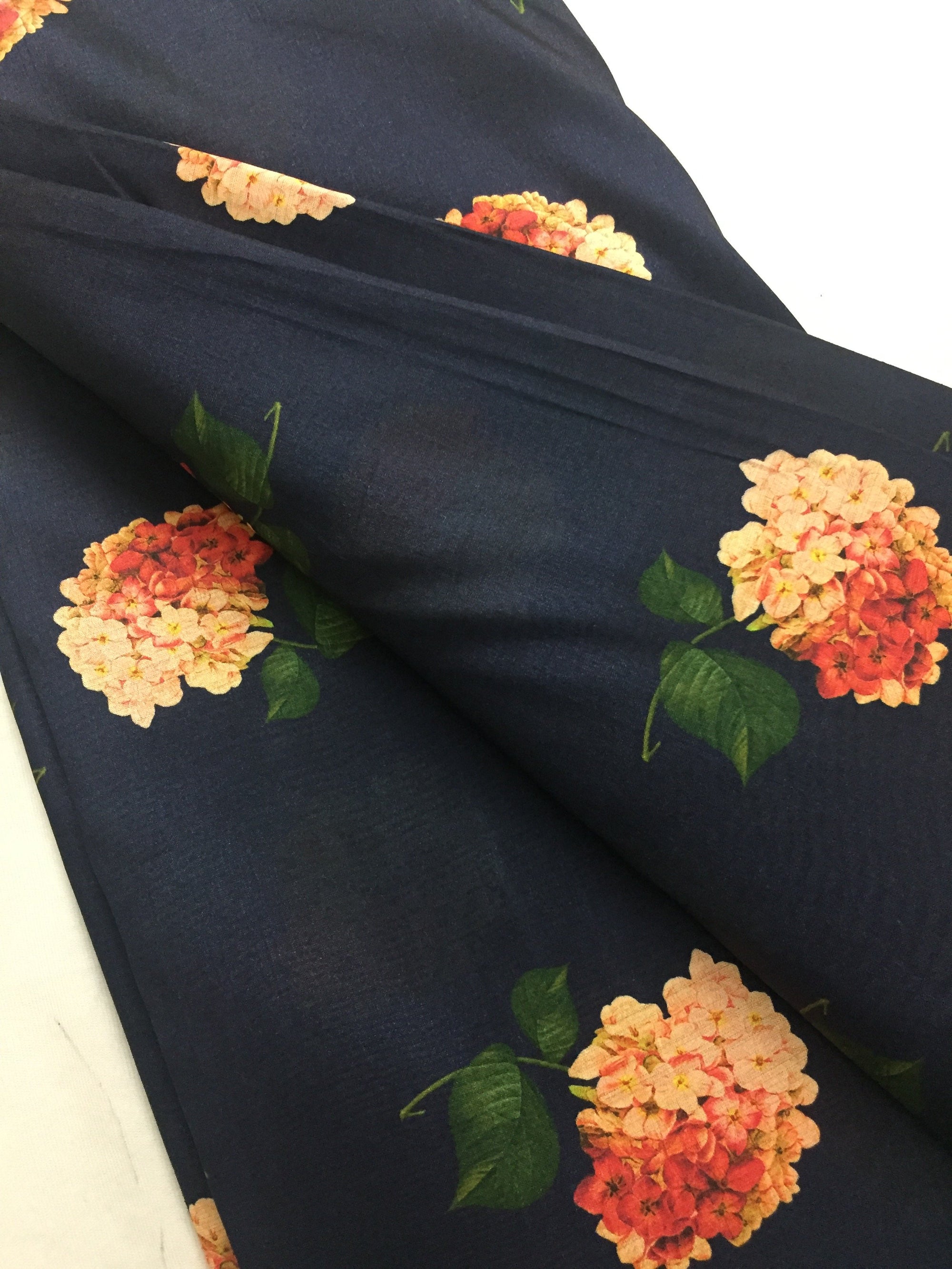 Printed silk fabric