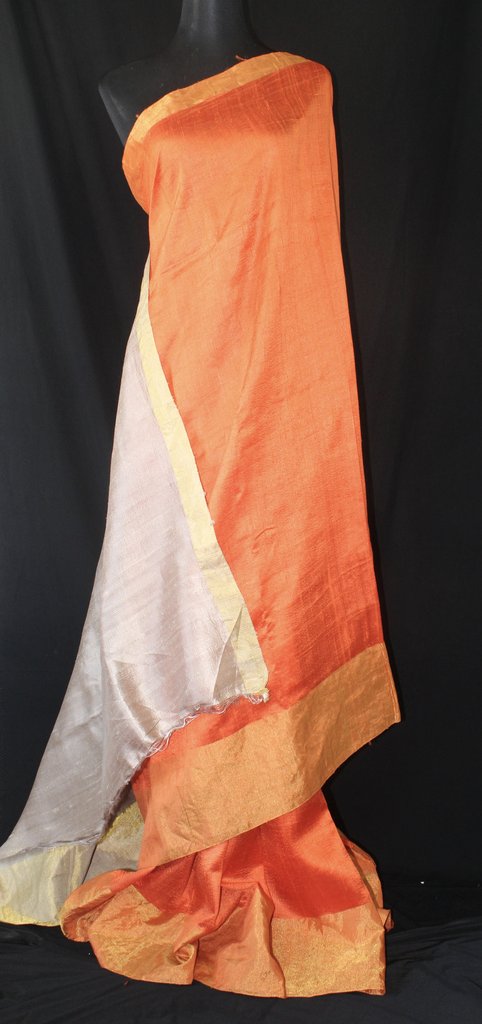 PURE RAW SILK SAREE WITH ZARI BORDER