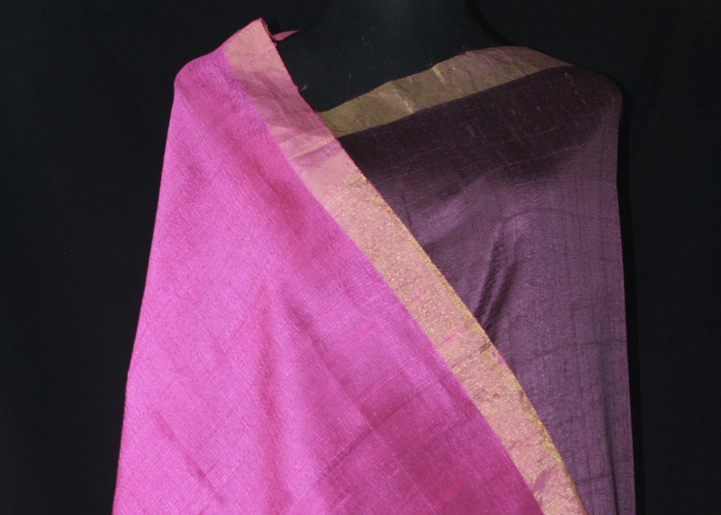 PURE RAW SILK SAREE WITH ZARI BORDER