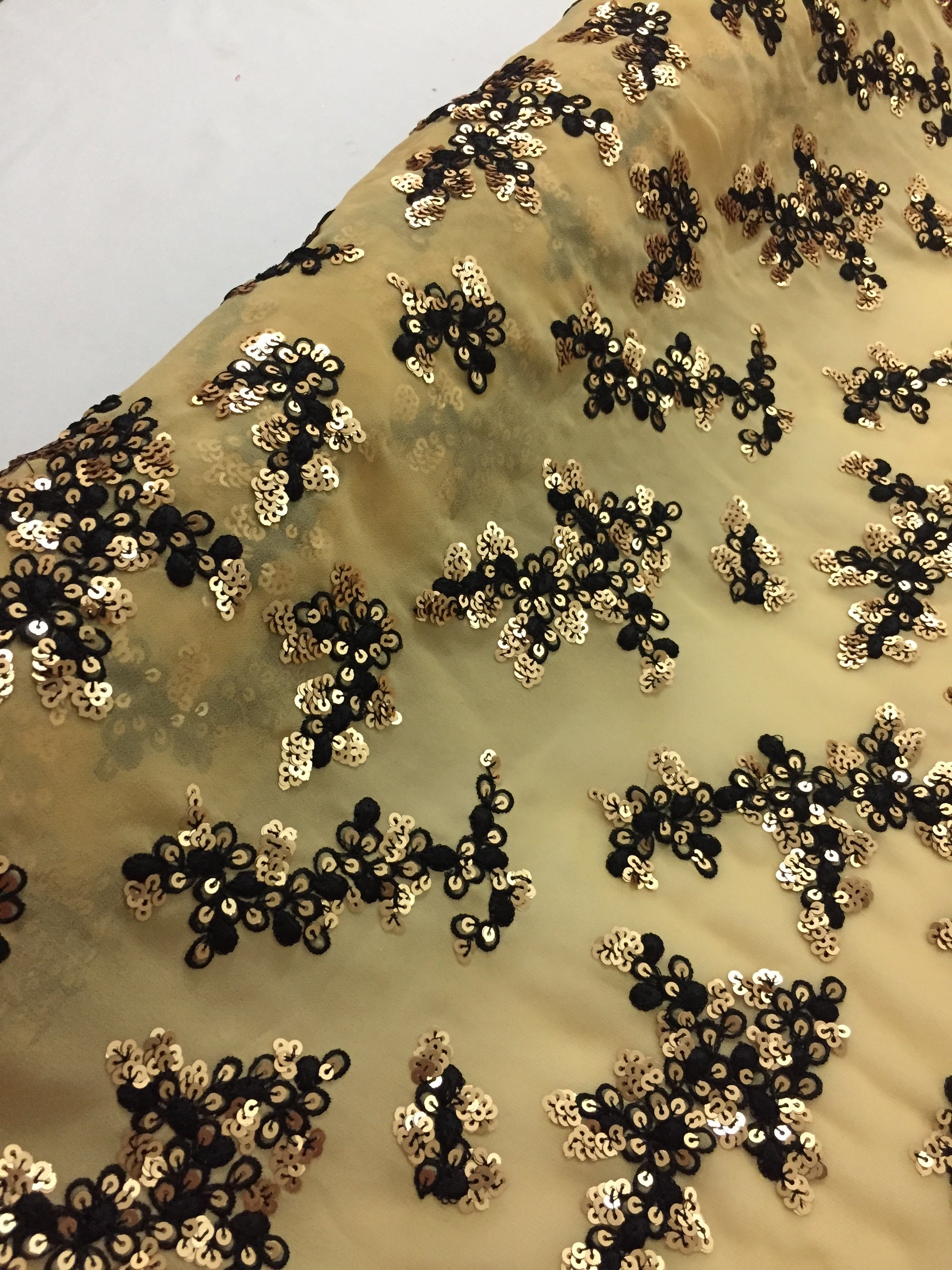 Sequins work on georgette fabric