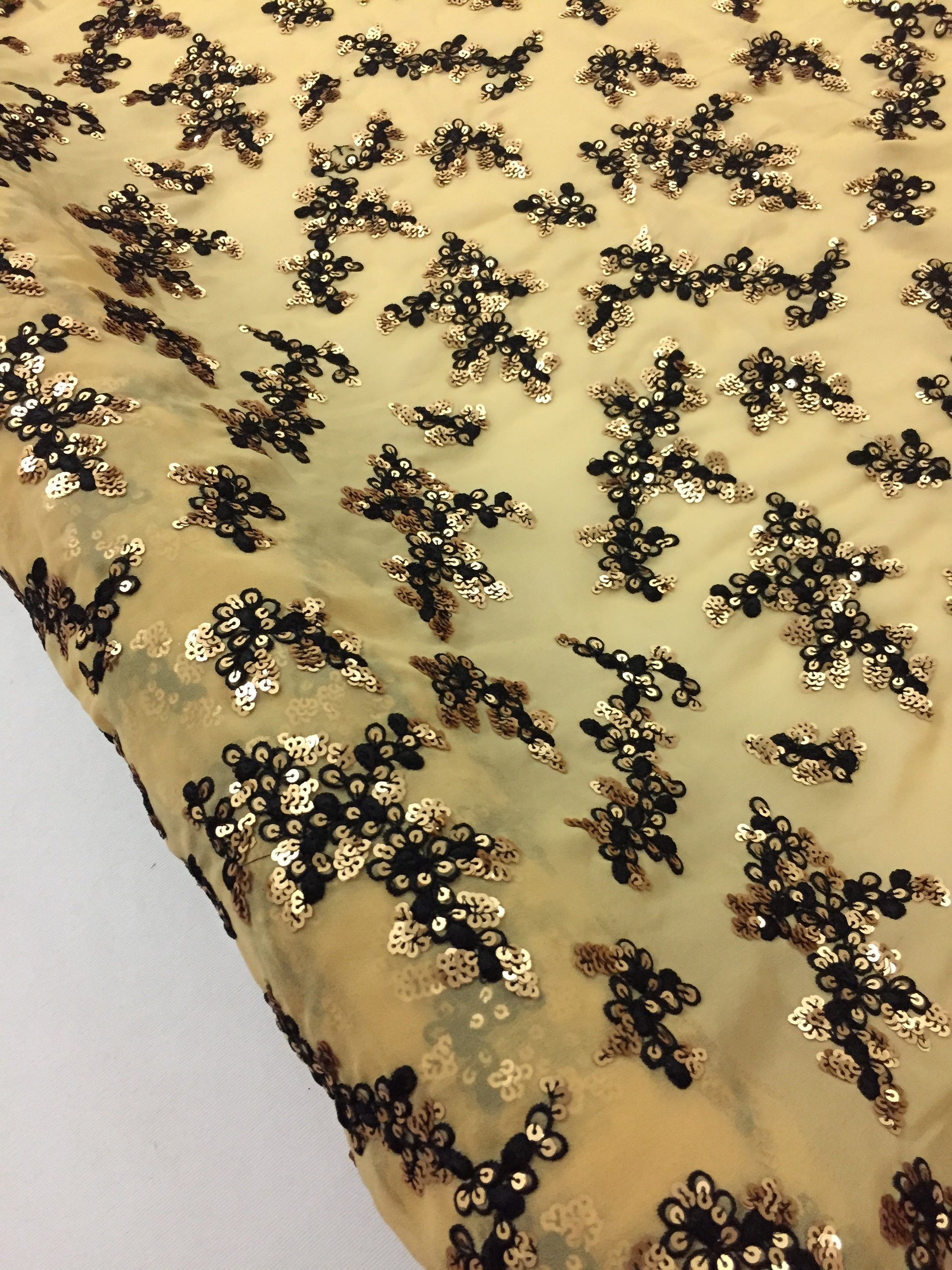 Sequins work on georgette fabric