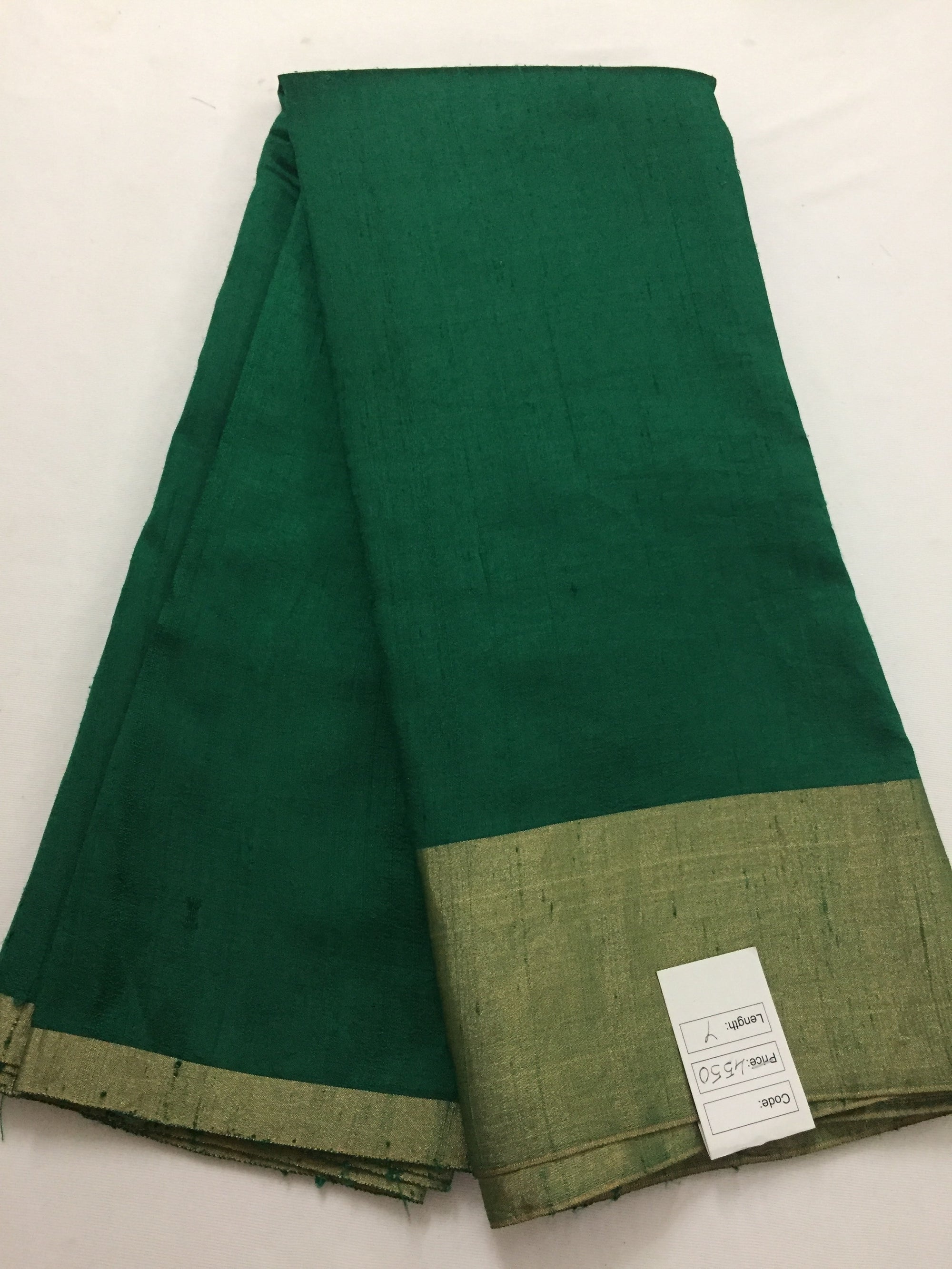 Pure raw silk saree with zari border