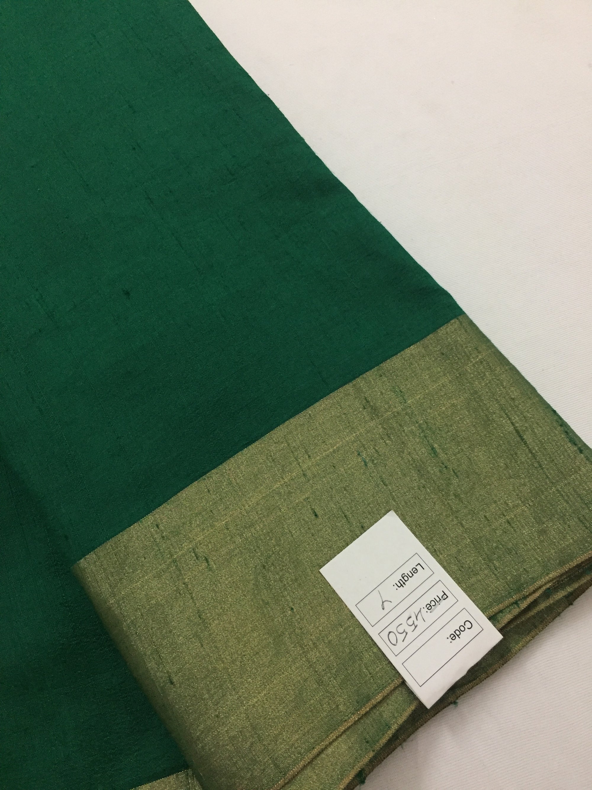 Pure raw silk saree with zari border