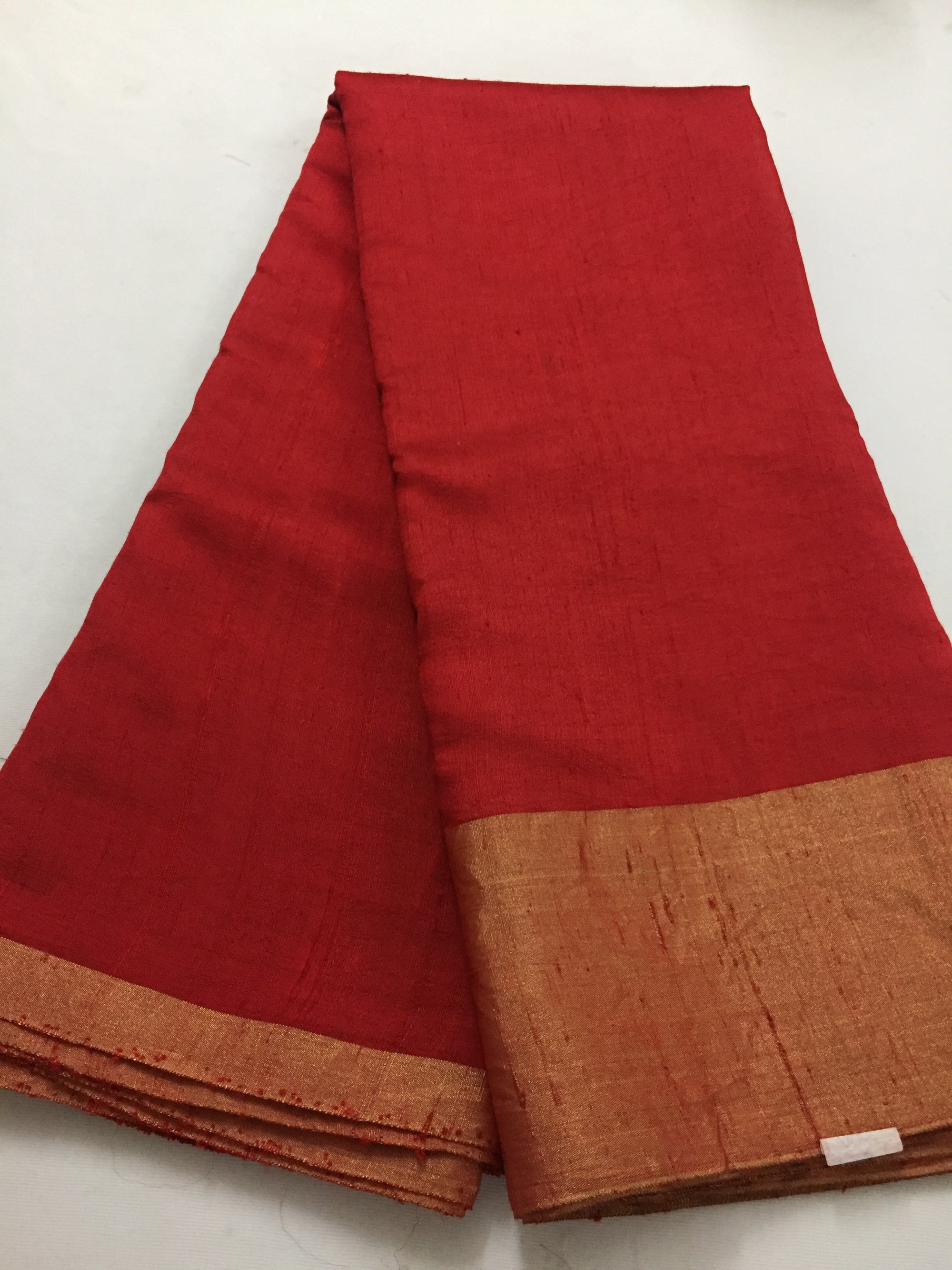 Pure raw silk saree with zari border