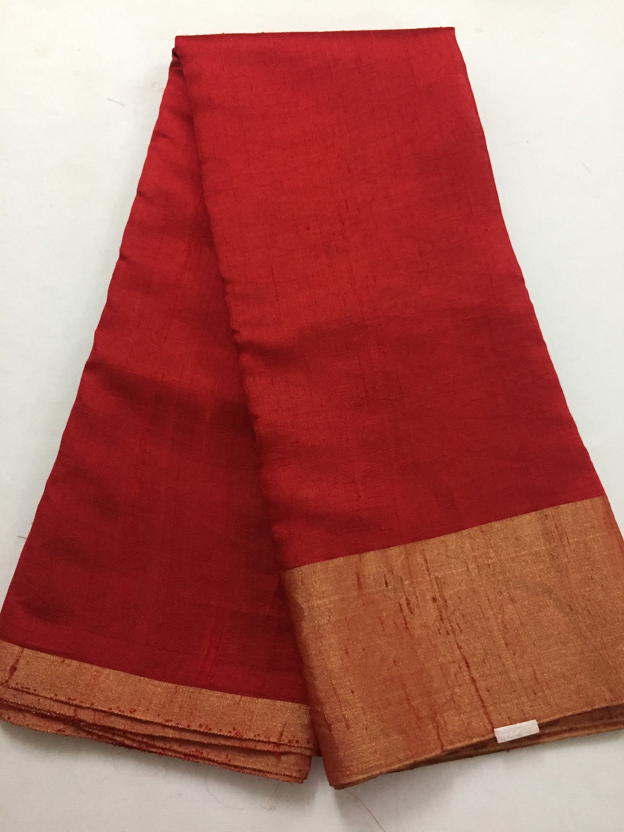 Pure raw silk saree with zari border