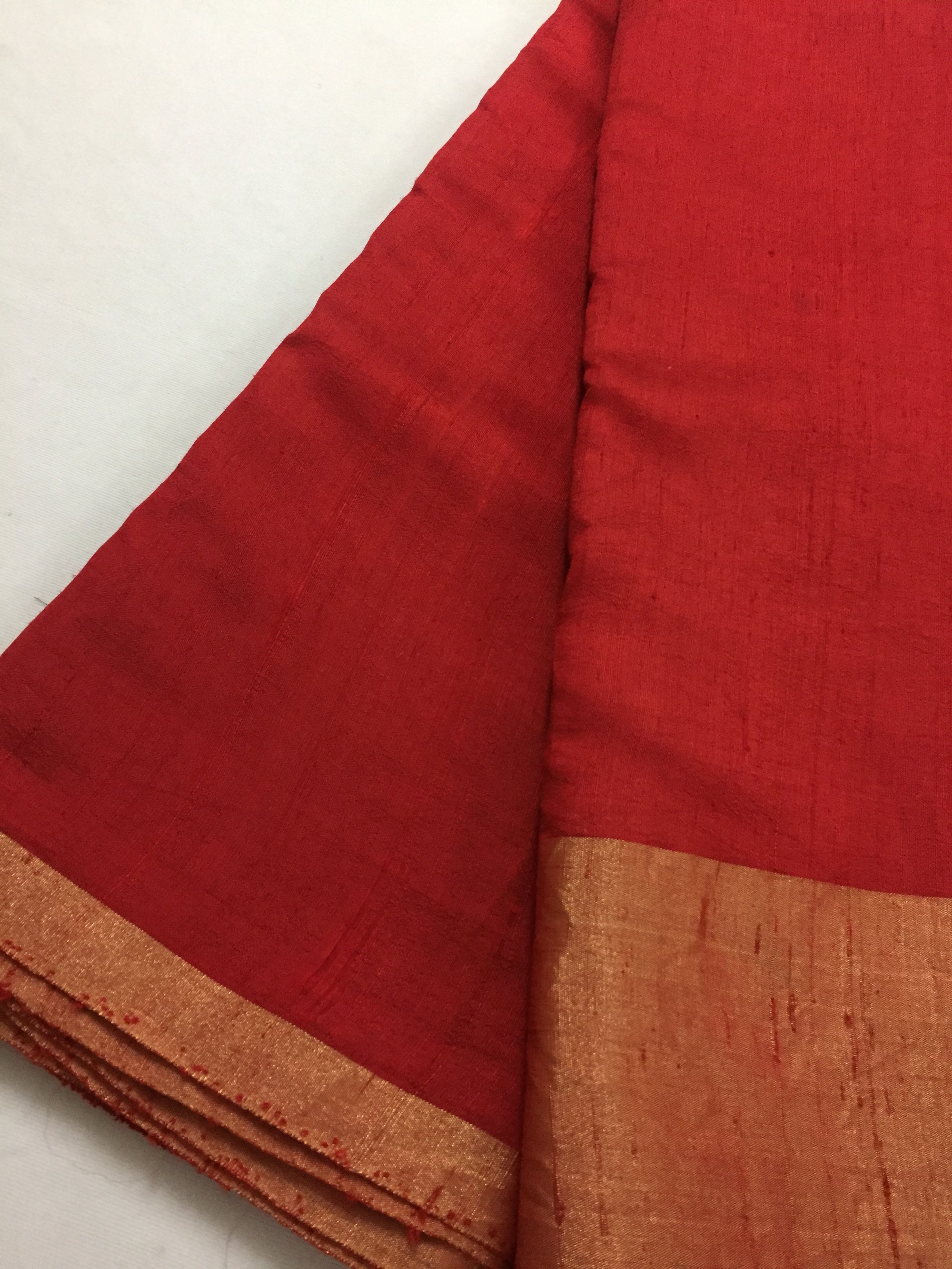 Pure raw silk saree with zari border