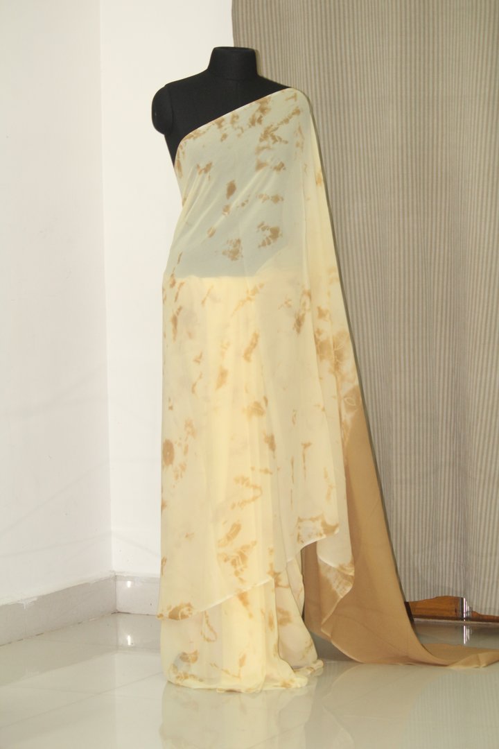 Shibori tie and dye pure georgette saree