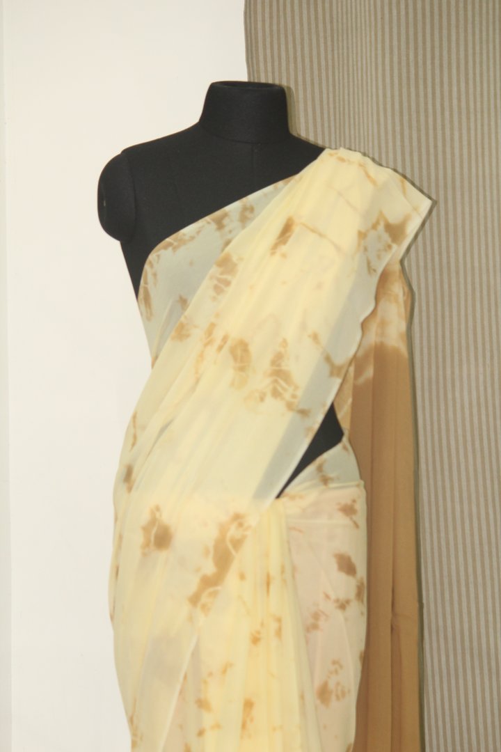 Shibori tie and dye pure georgette saree