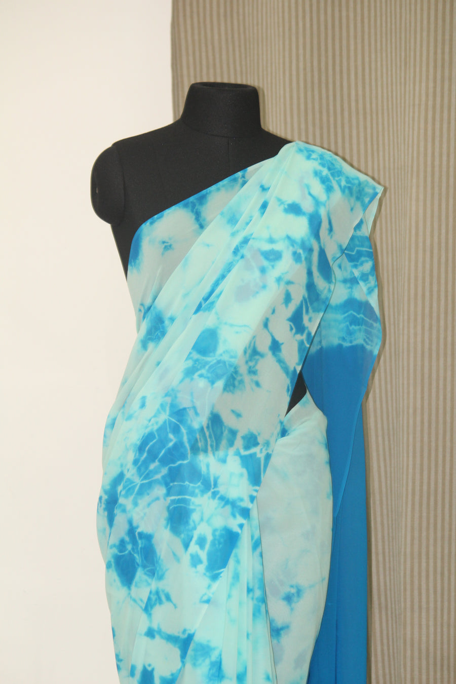 Shibori tie and dye pure georgette saree