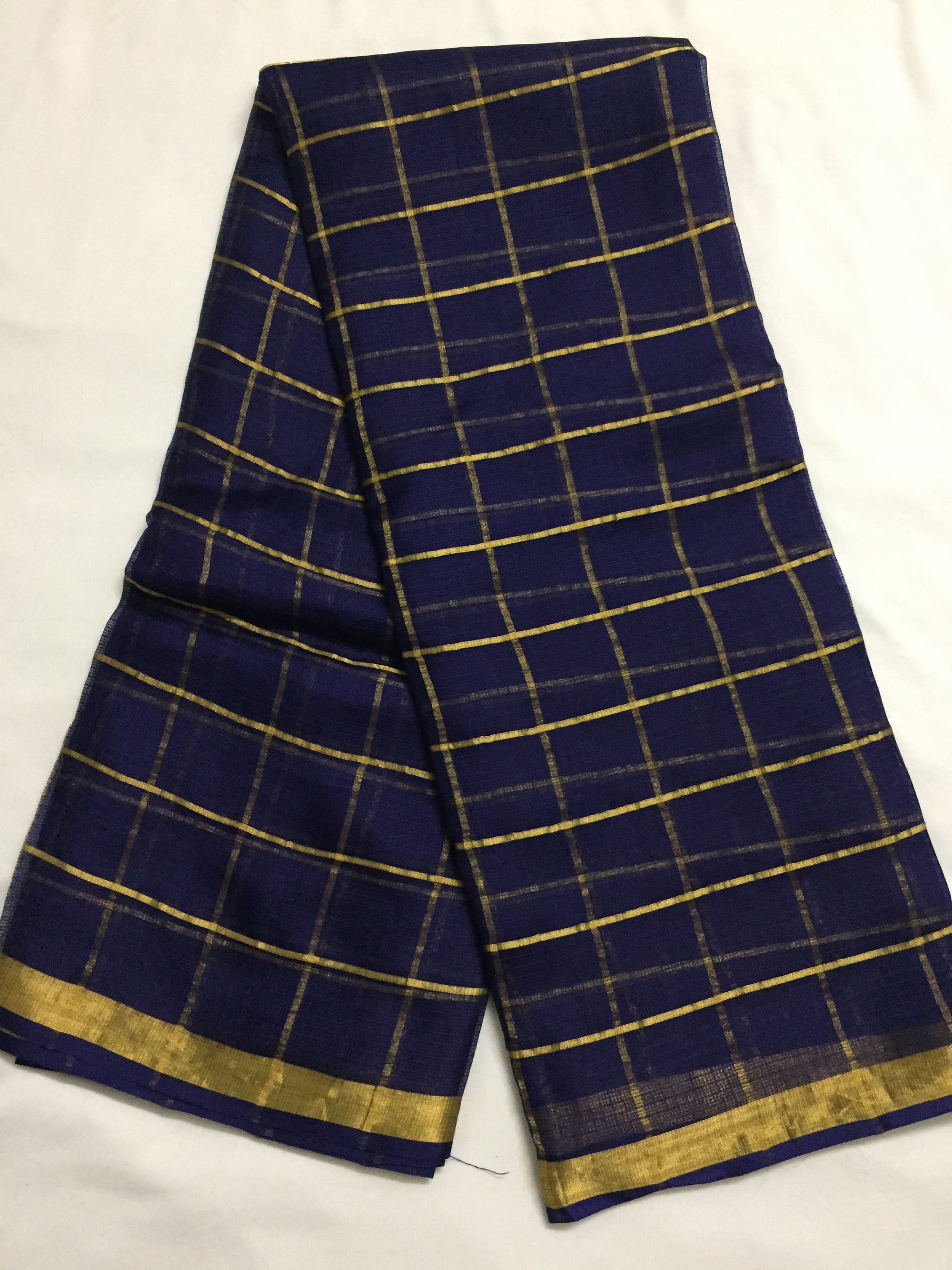 Pure kota silk saree with zari checks