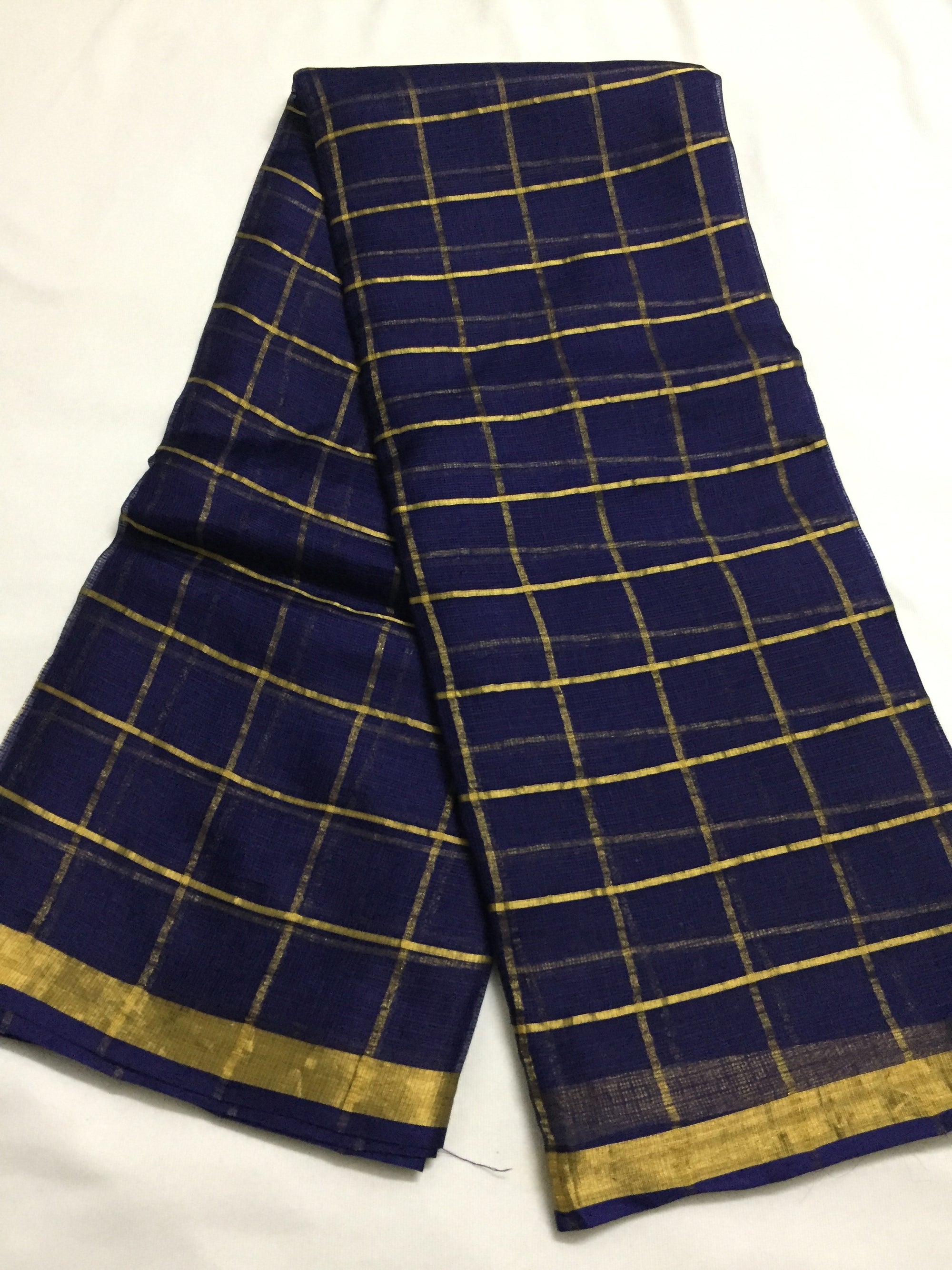 Pure kota silk saree with zari checks