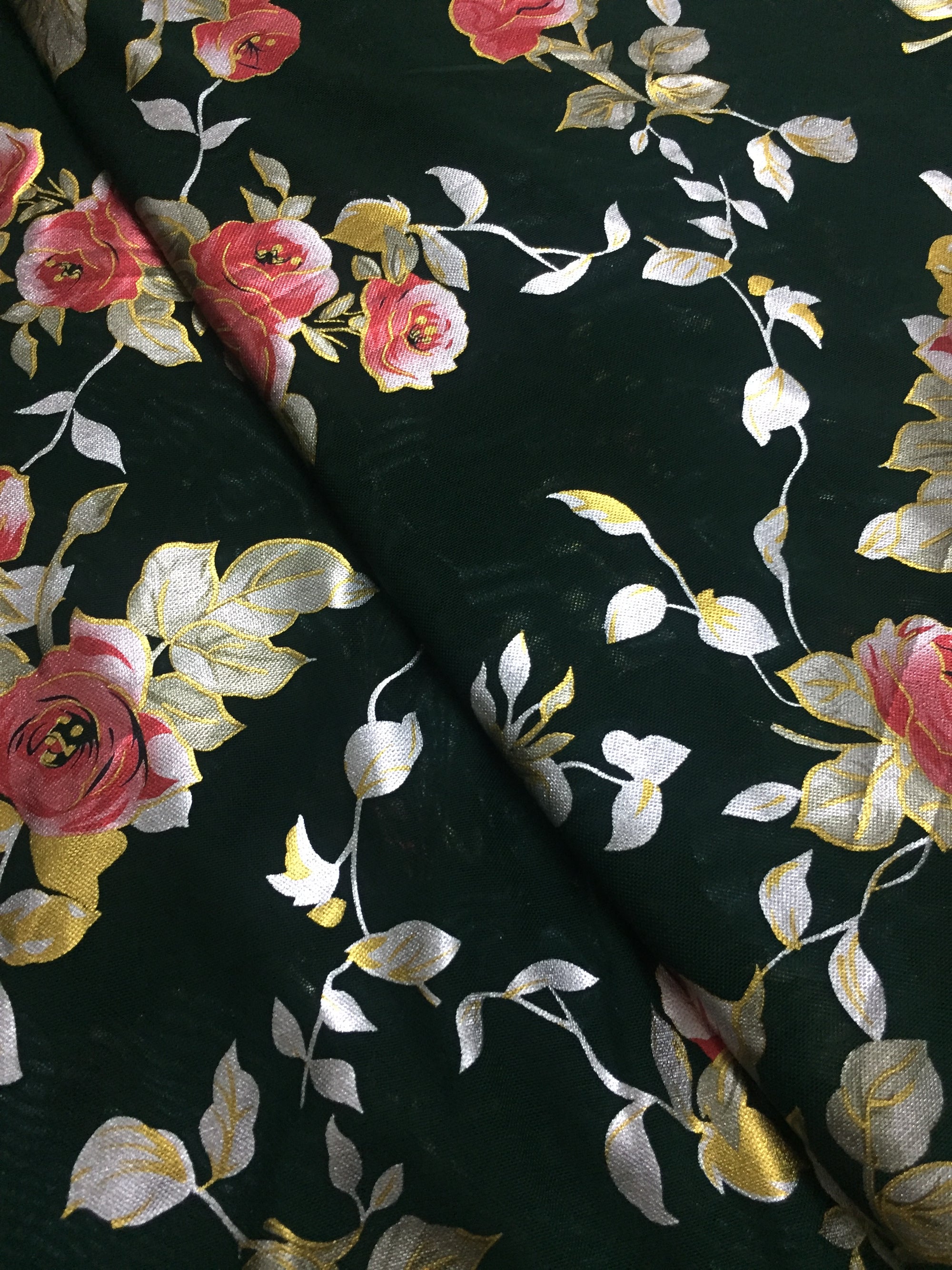 Printed lycra imported net fabric