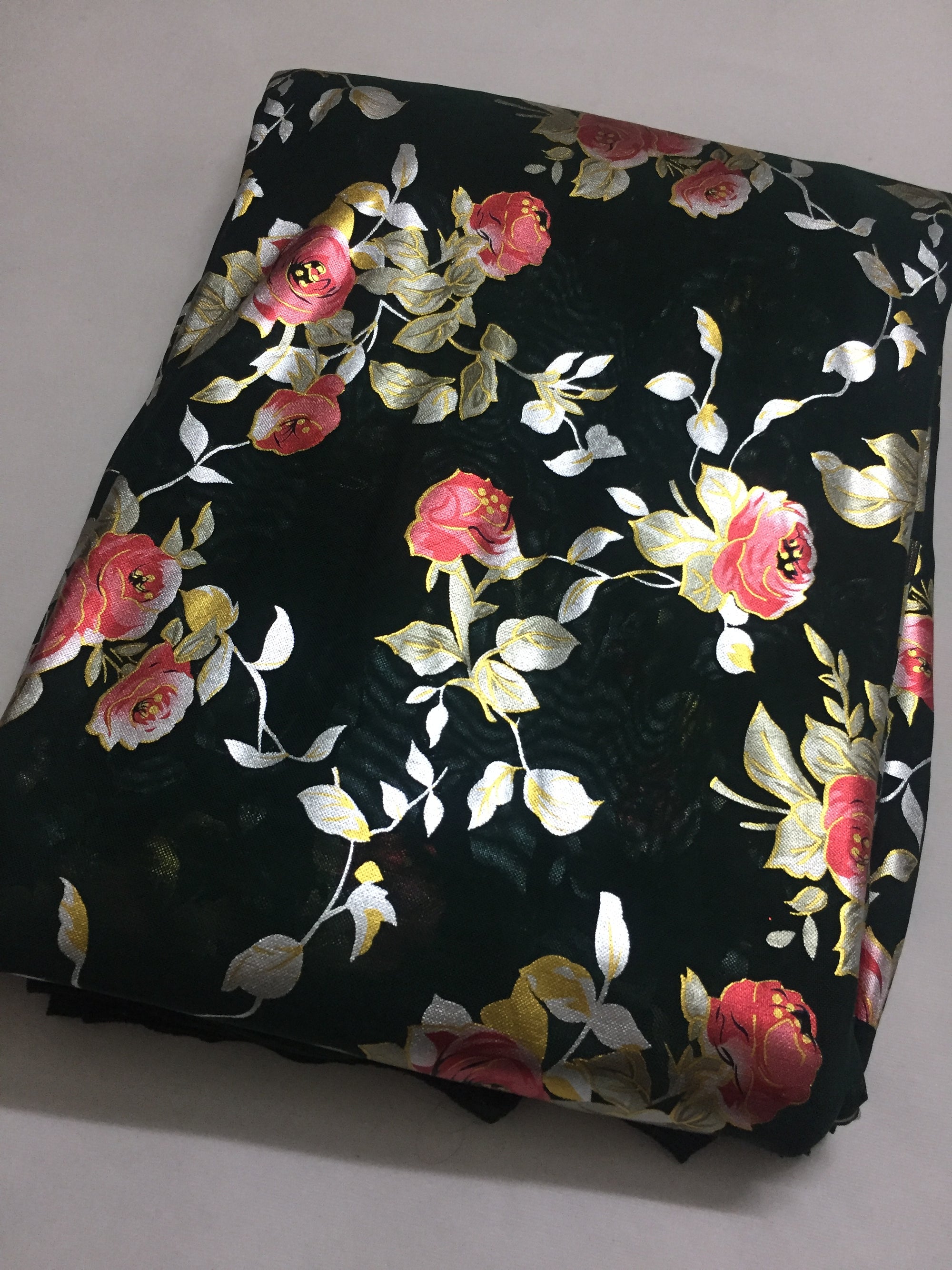 Printed lycra imported net fabric