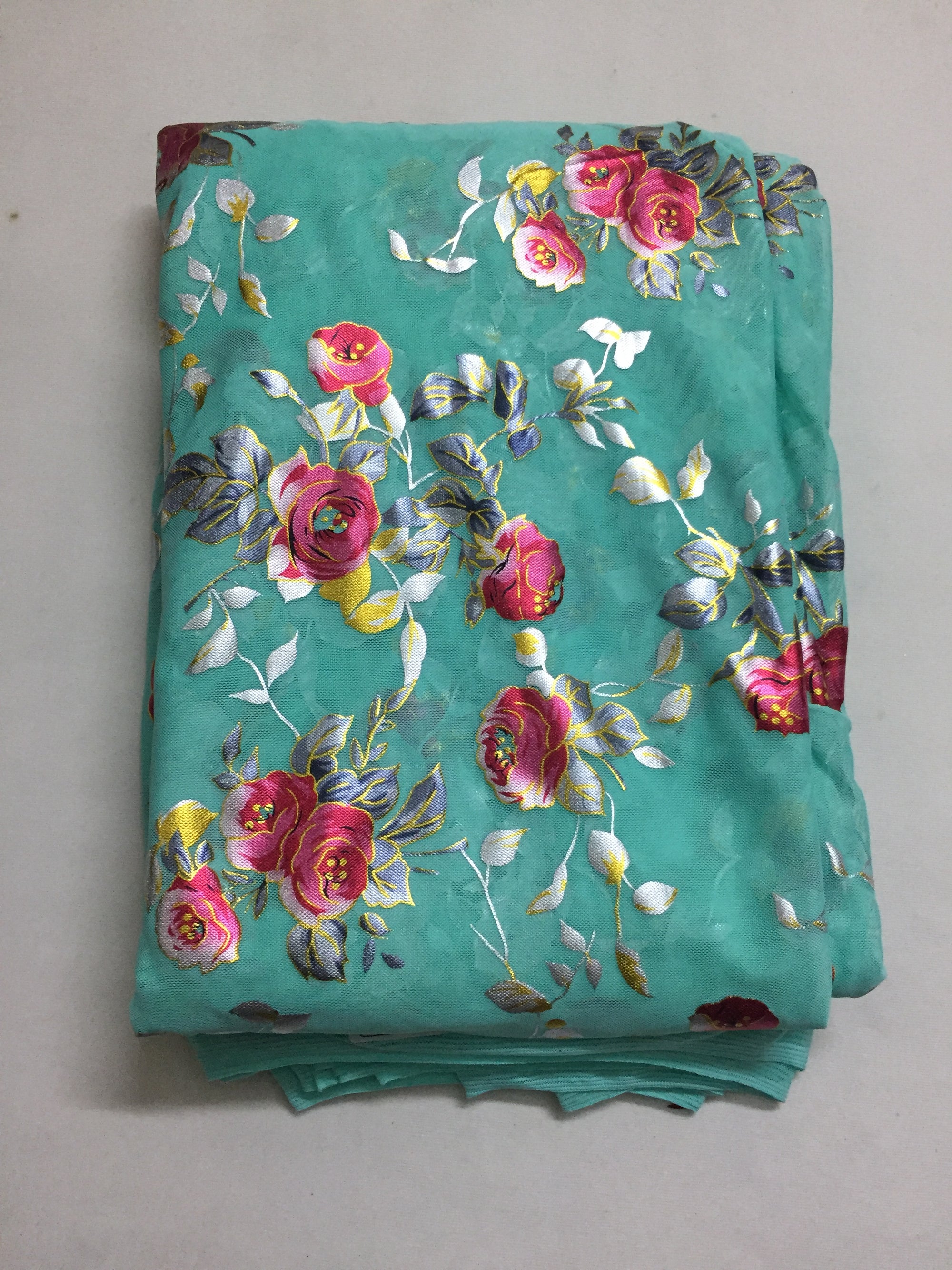 Printed lycra imported net fabric