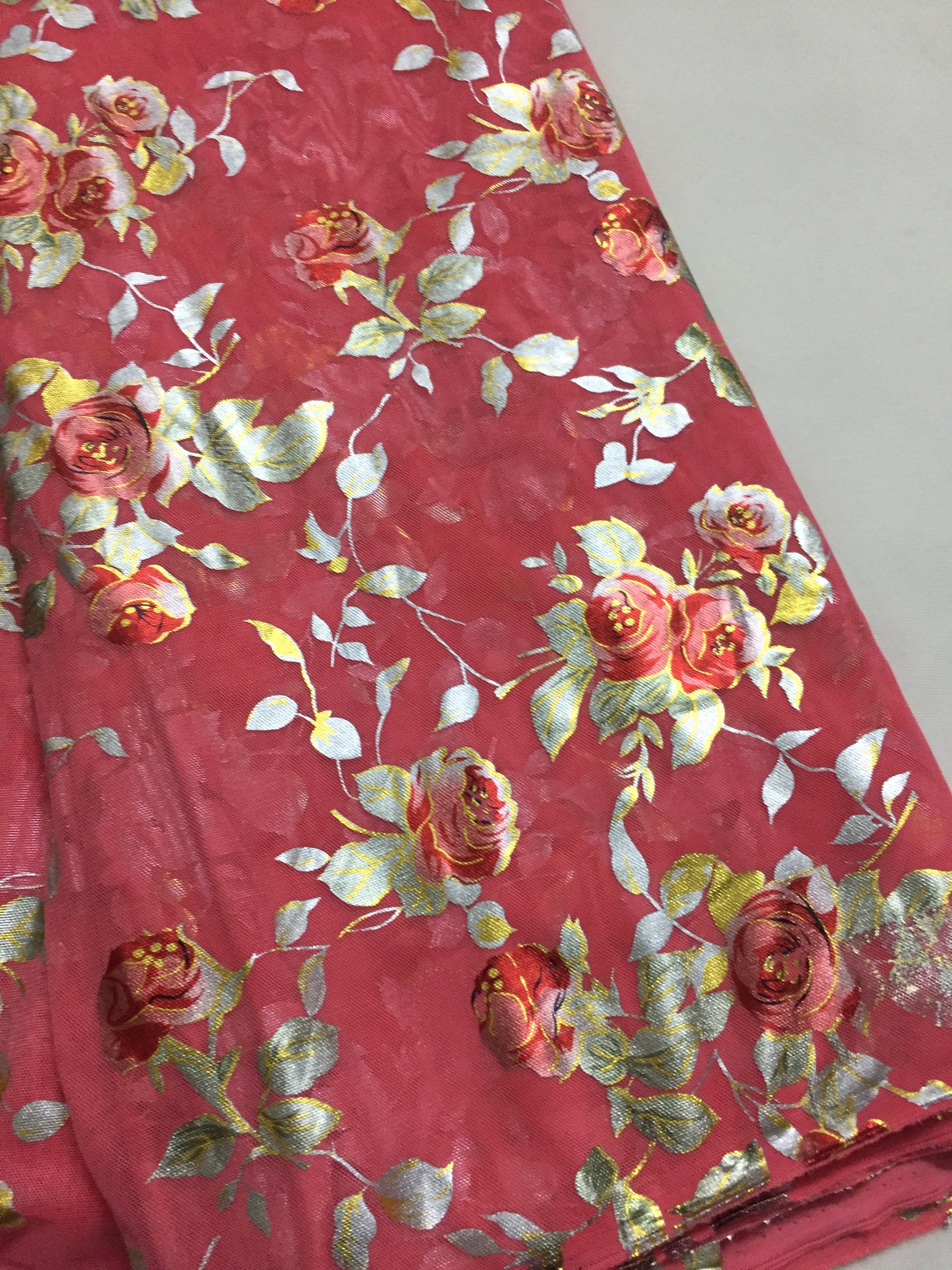 Printed lycra imported net fabric