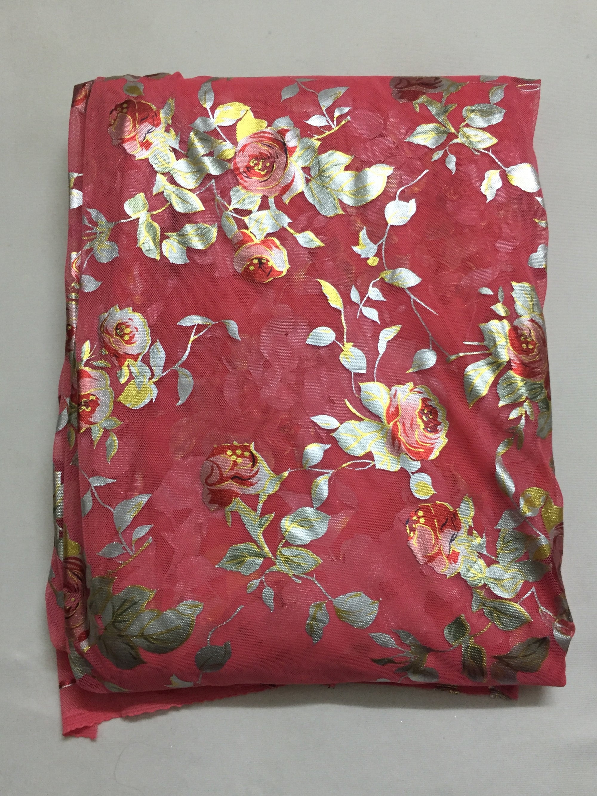 Printed lycra imported net fabric