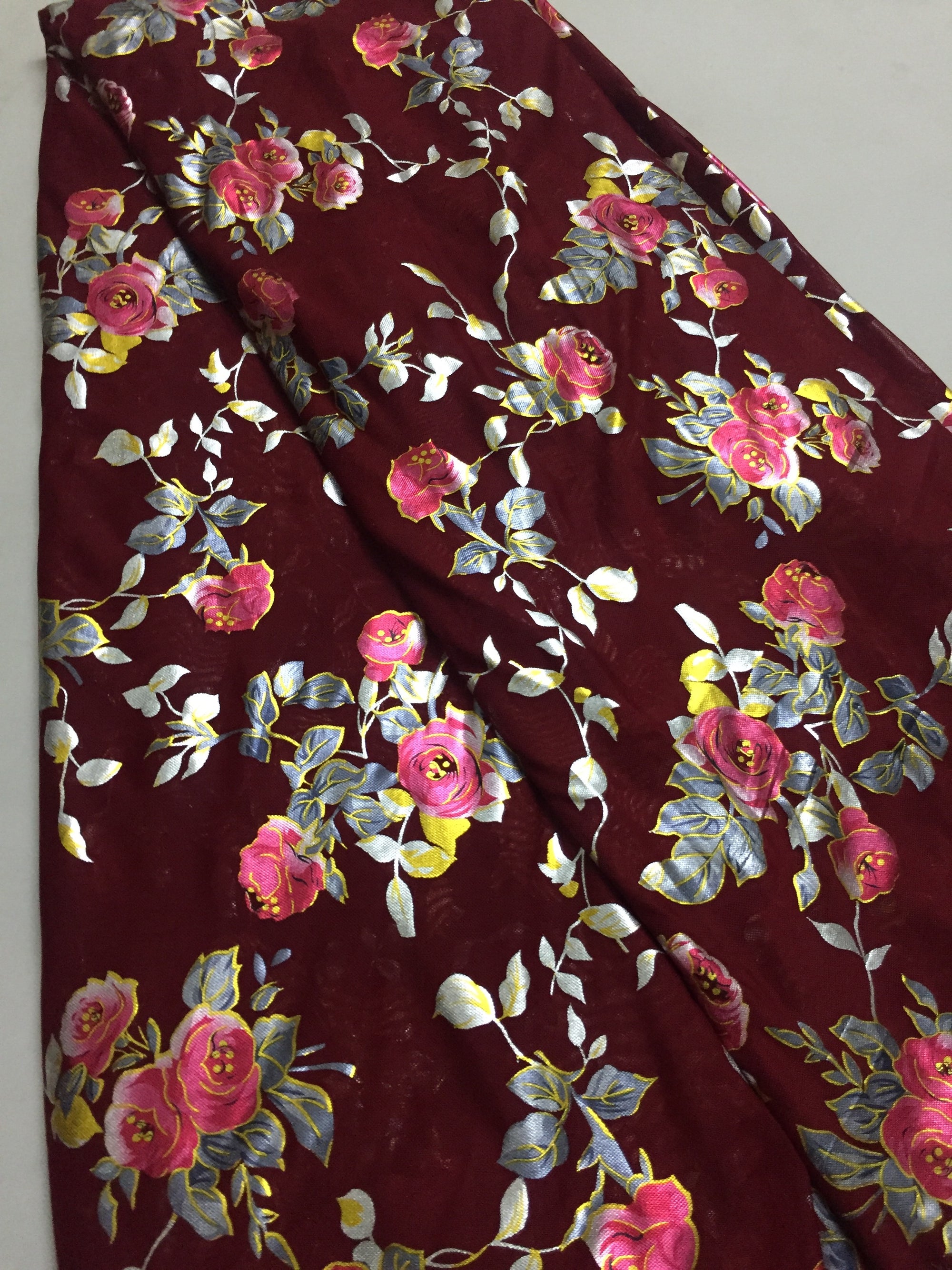 Printed lycra imported net fabric 80 cms cut