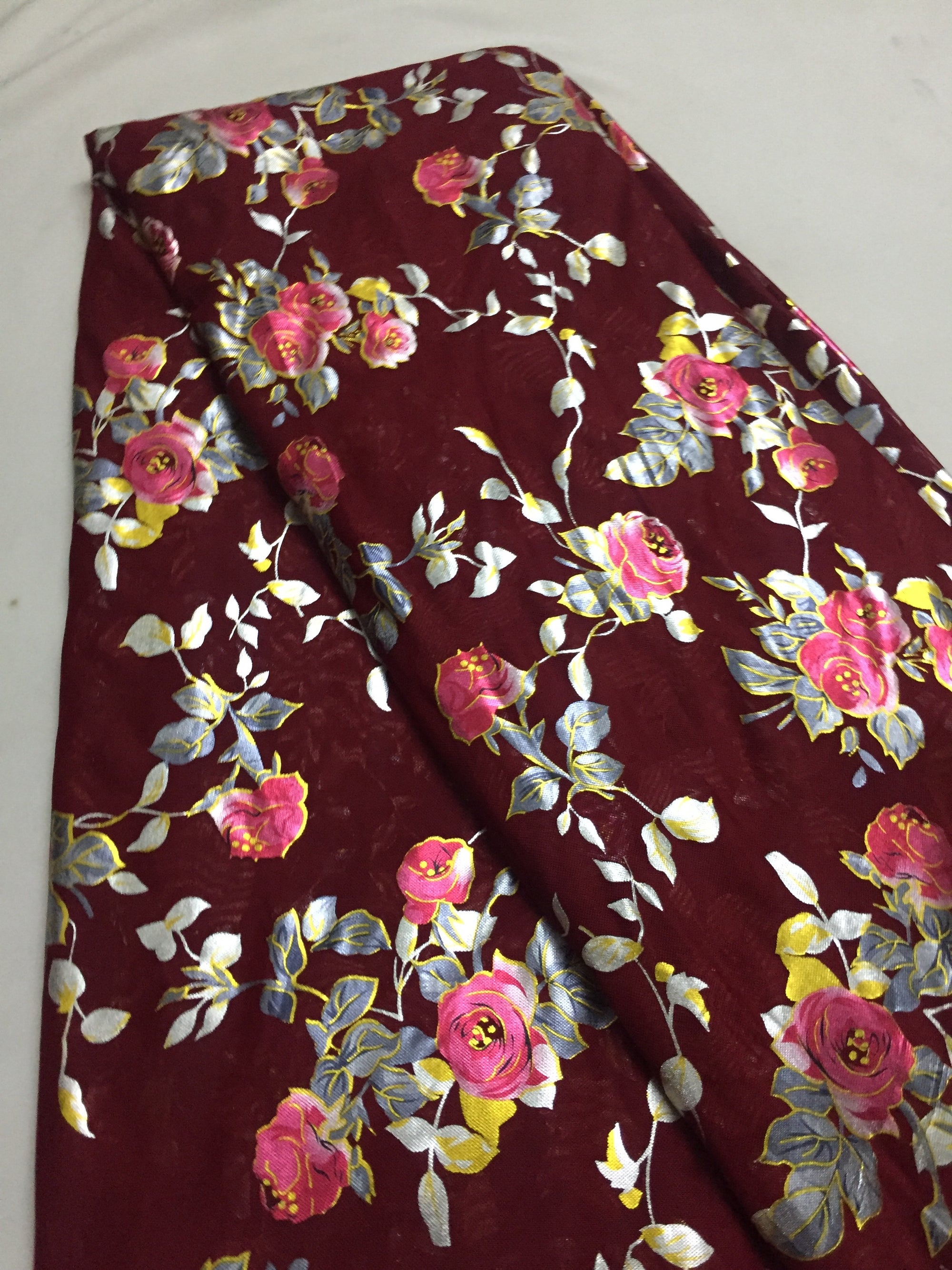 Printed lycra imported net fabric 80 cms cut