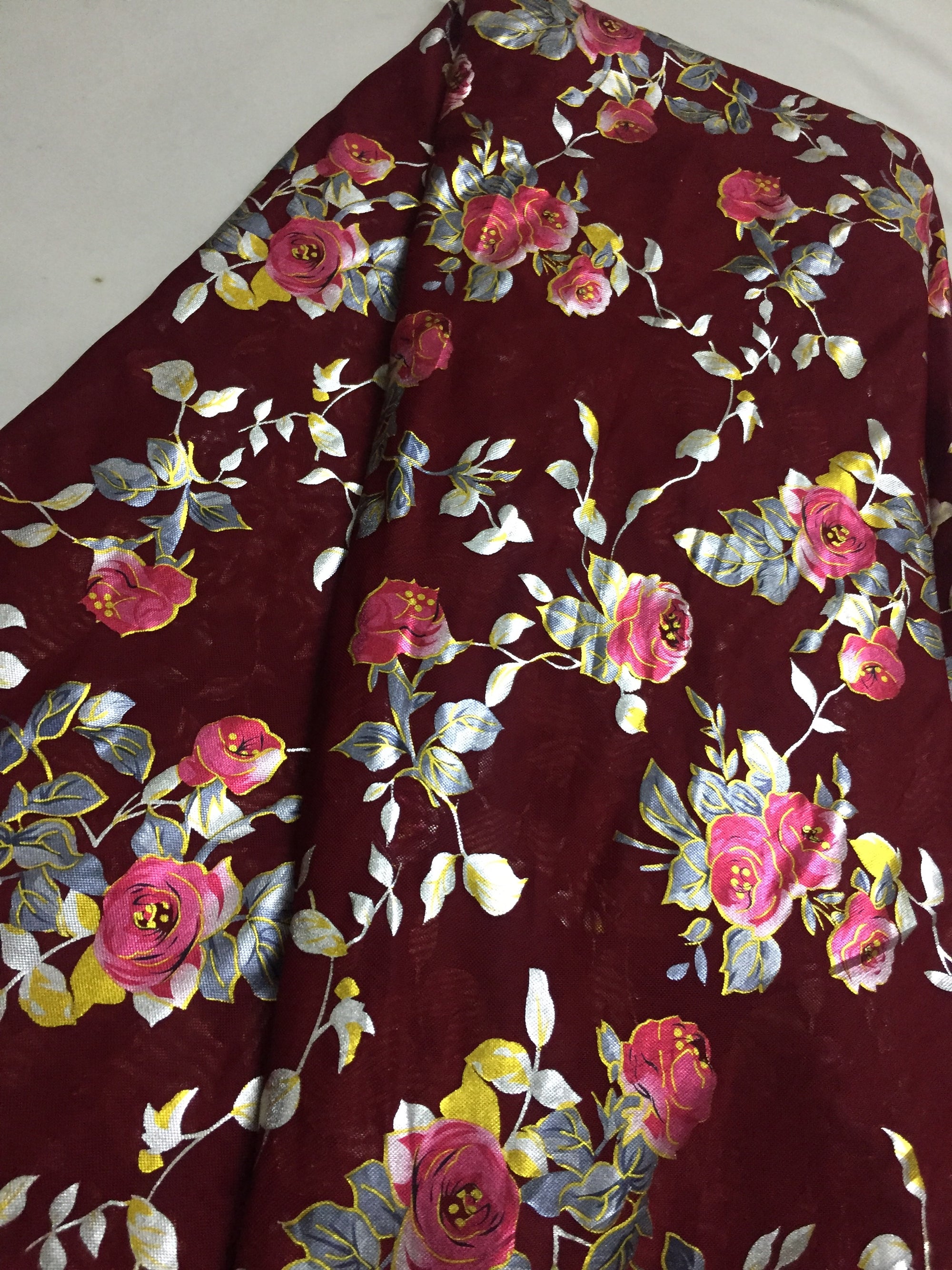 Printed lycra imported net fabric 80 cms cut