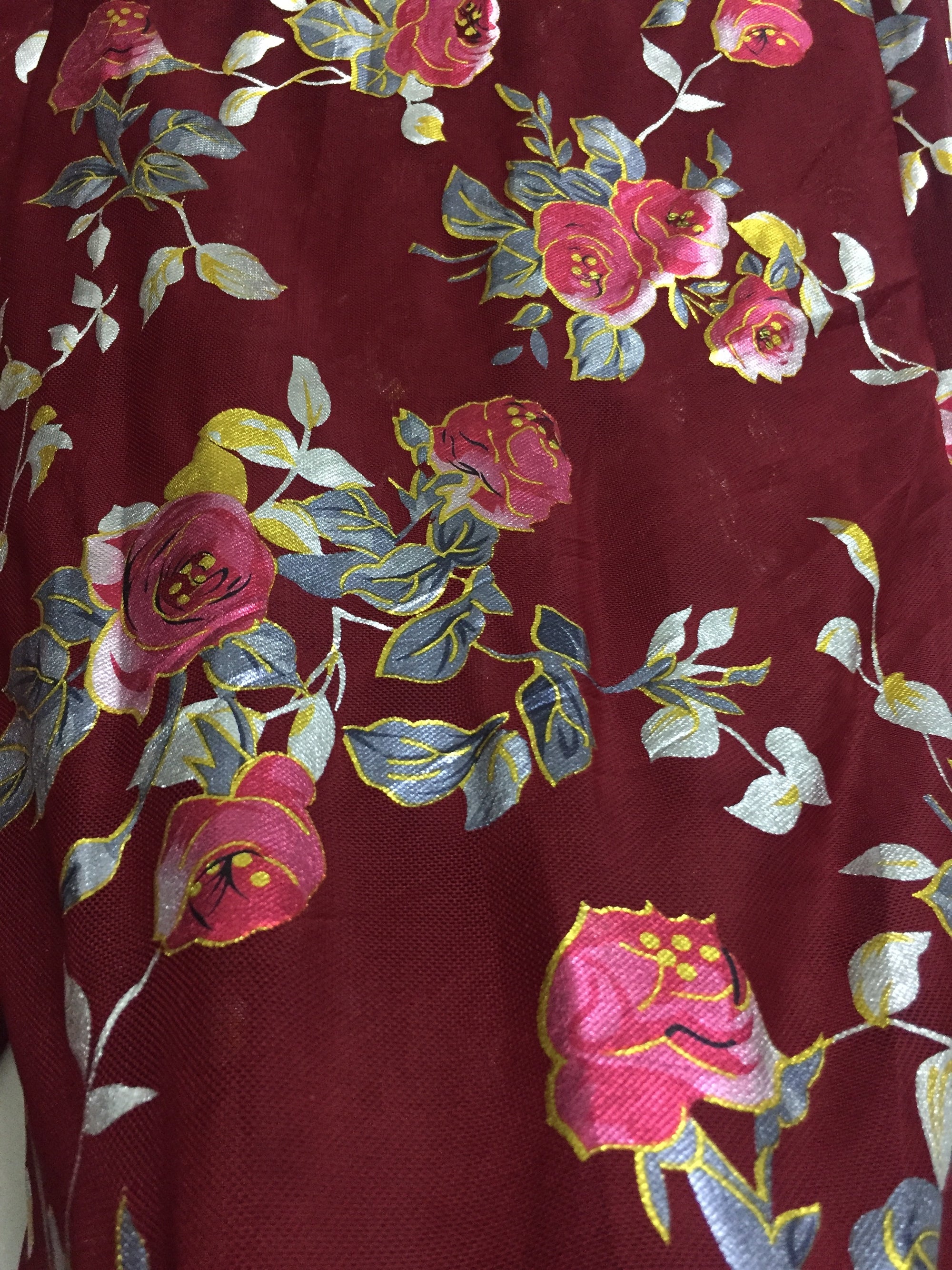 Printed lycra imported net fabric 80 cms cut